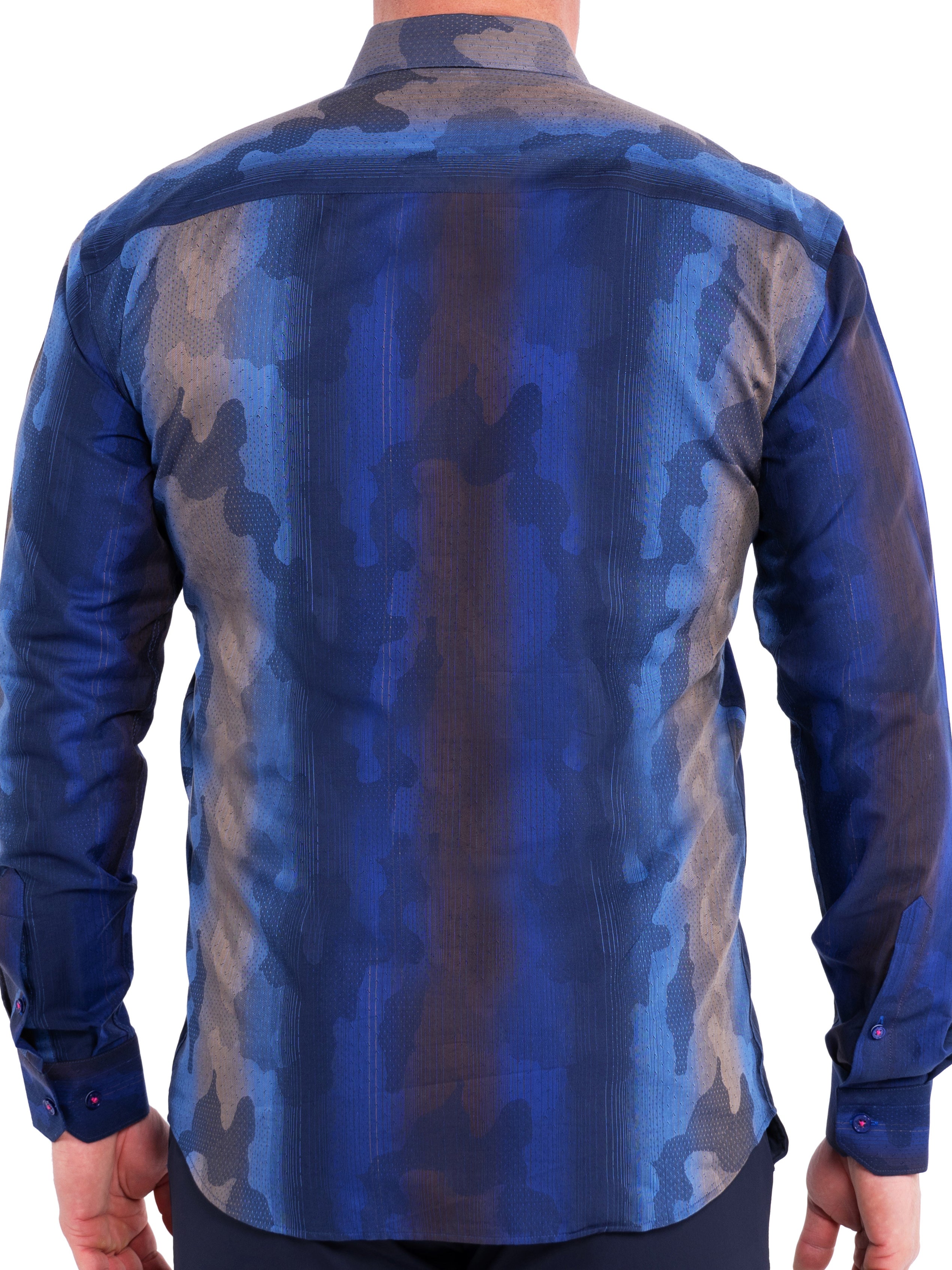 Fibonacci Camo Degrade Blue Shirt