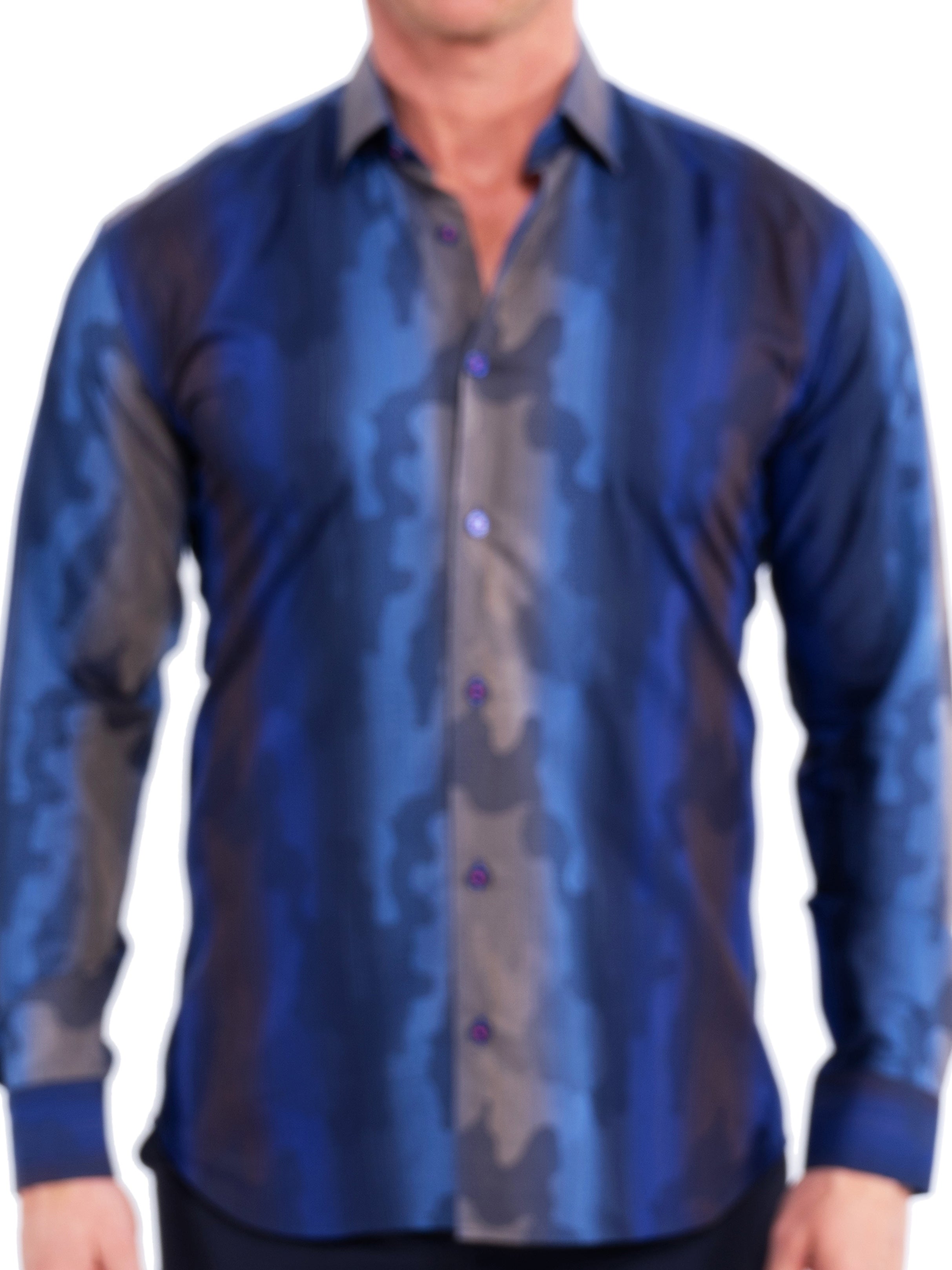 Fibonacci Camo Degrade Blue Shirt