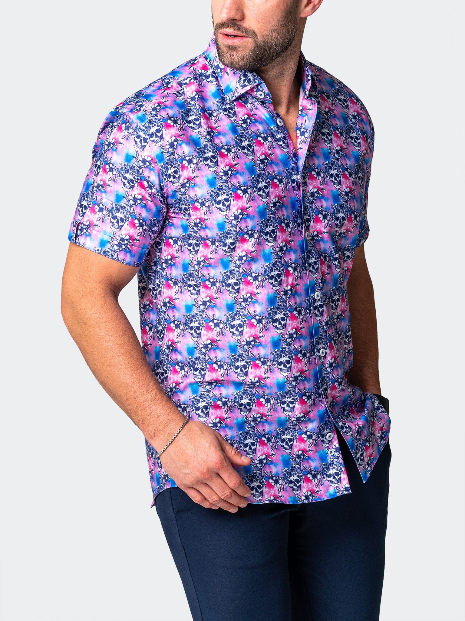 Galileo FlowerSkull Pink Shirt