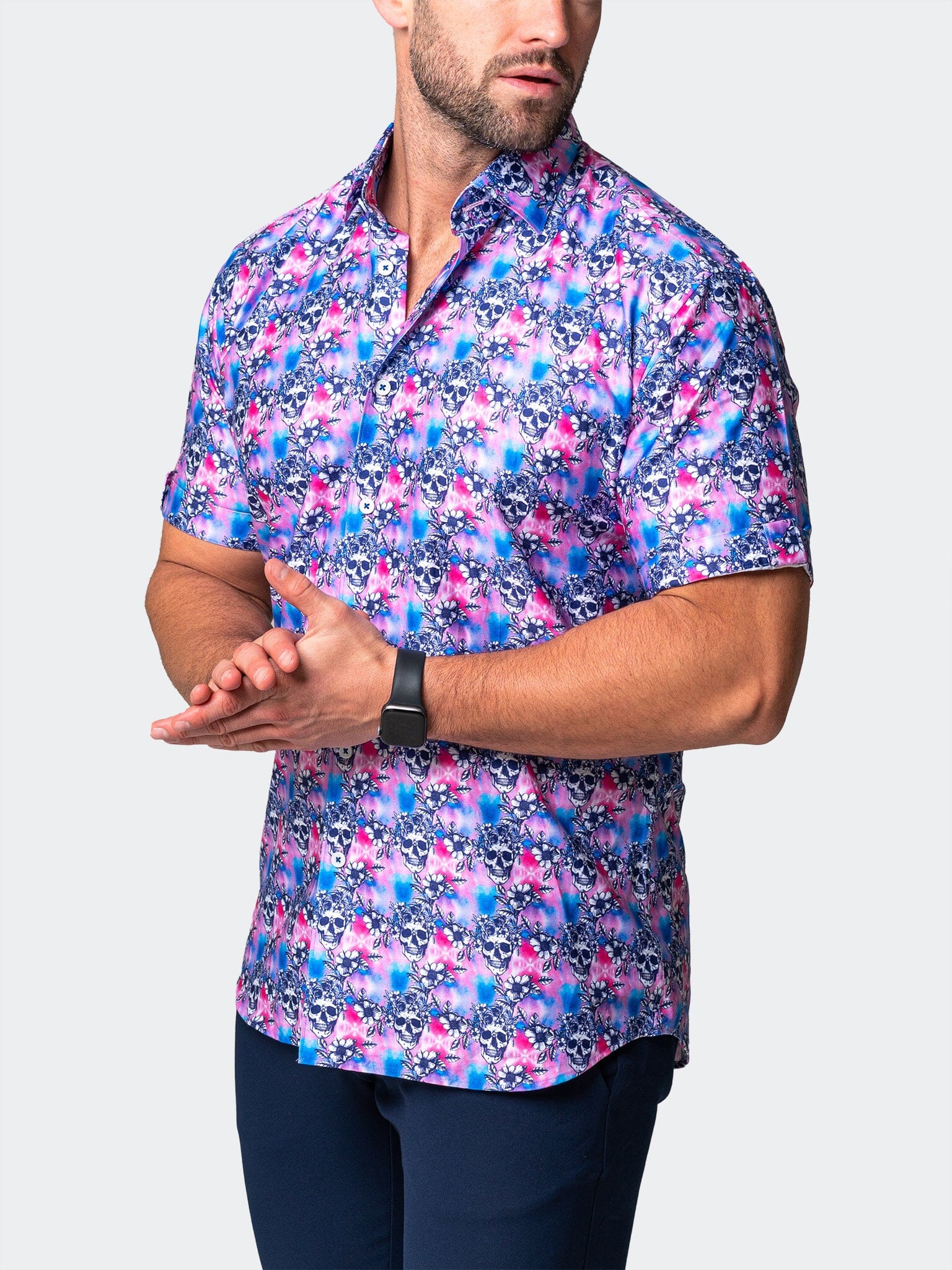 Galileo FlowerSkull Pink Shirt