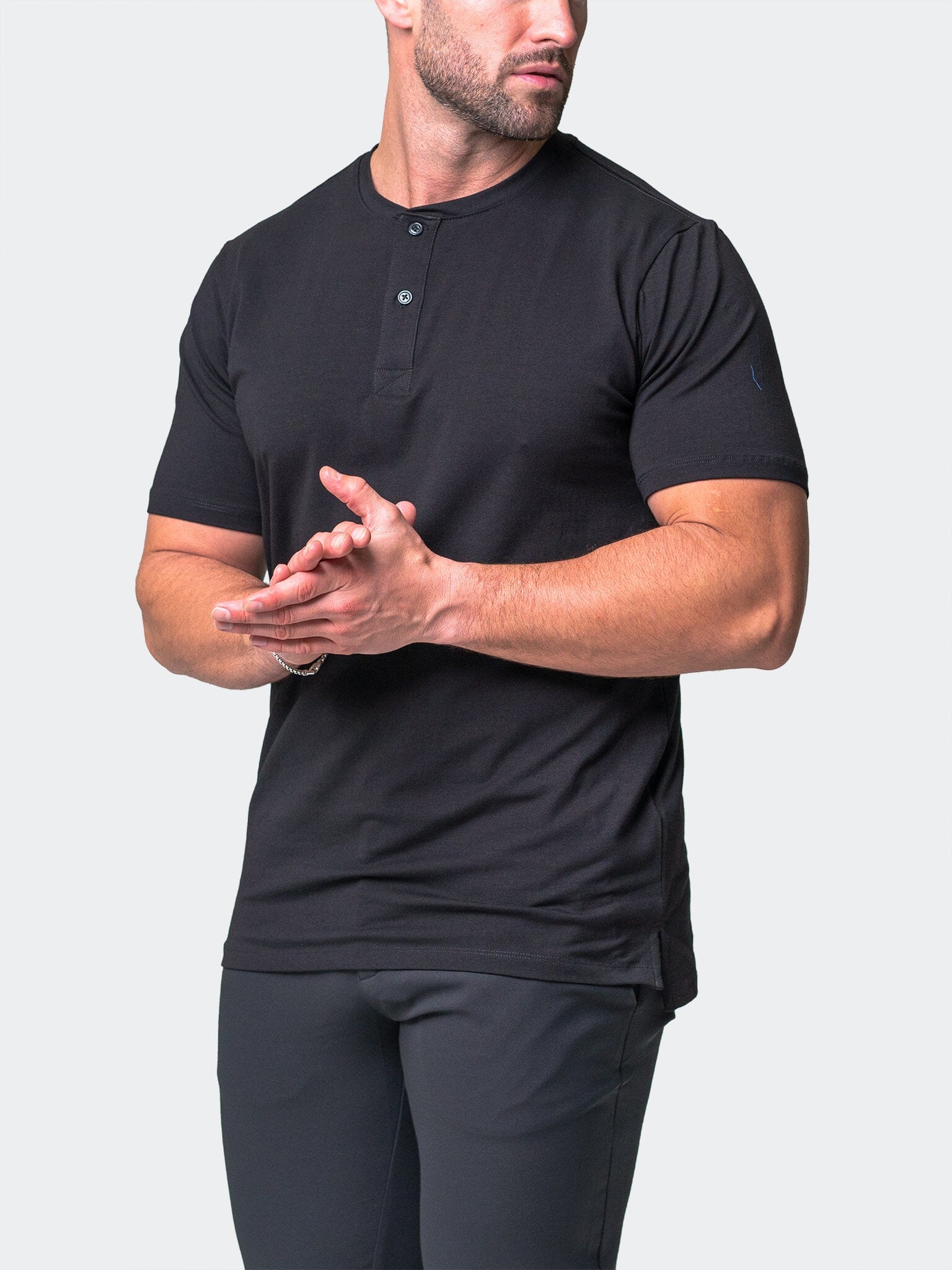 Core Black Henley Shirt