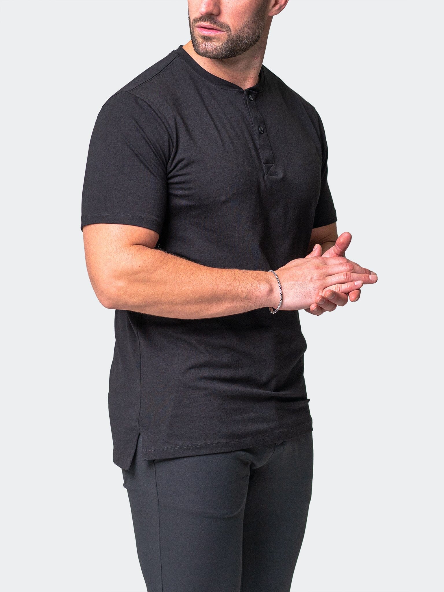 Core Black Henley Shirt