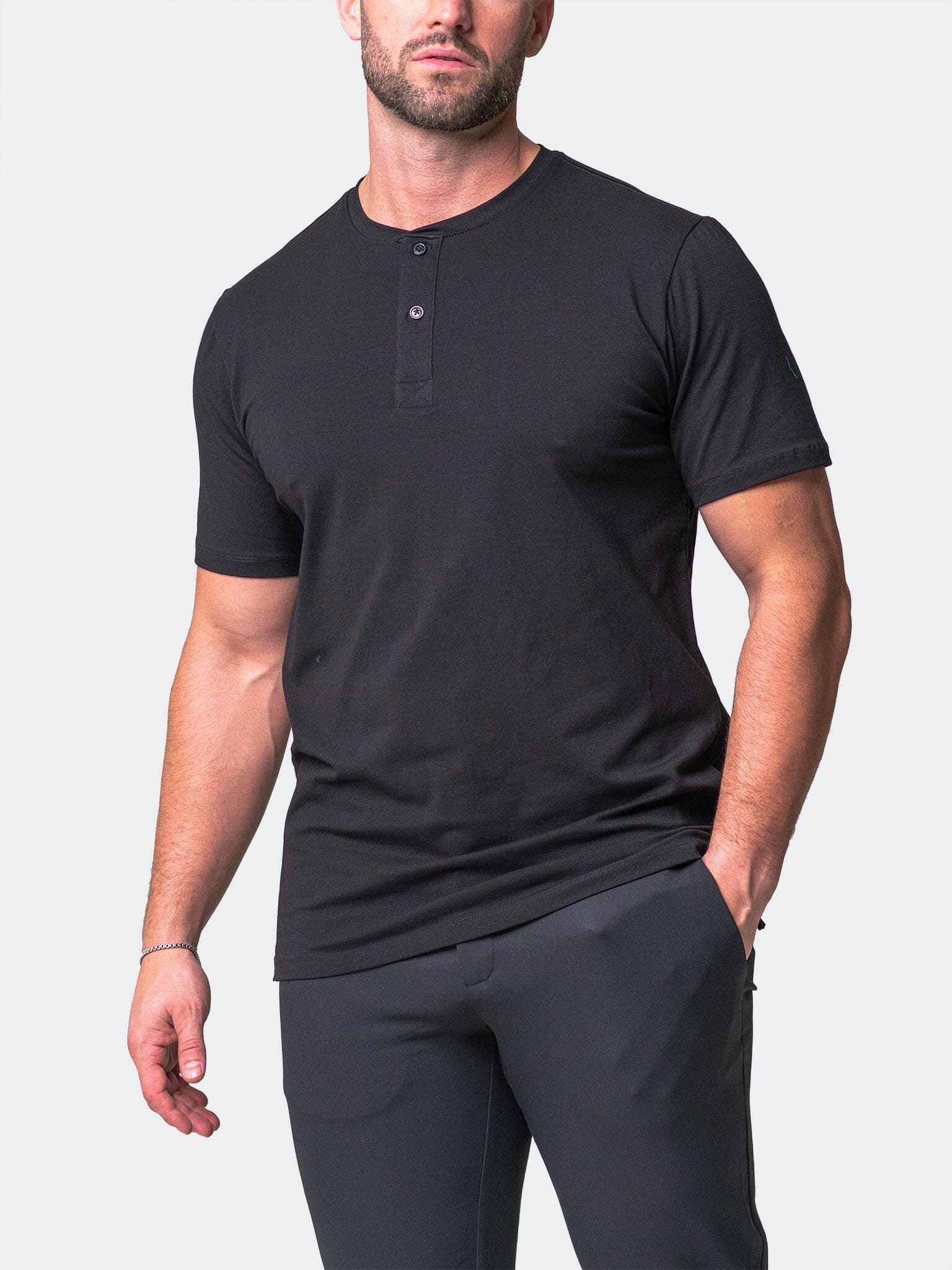 Core Black Henley Shirt
