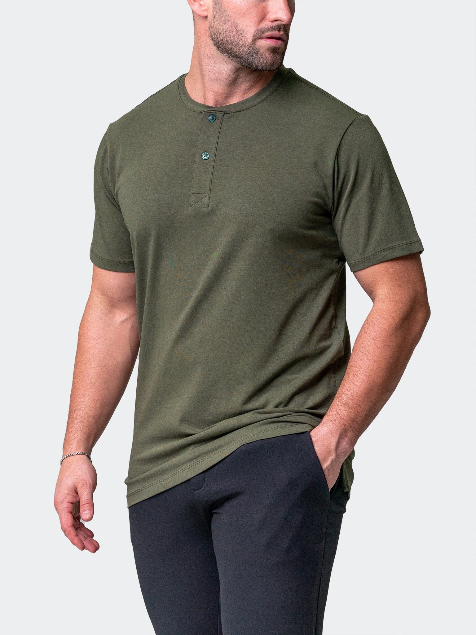 Perm Core Green Henley Shirt