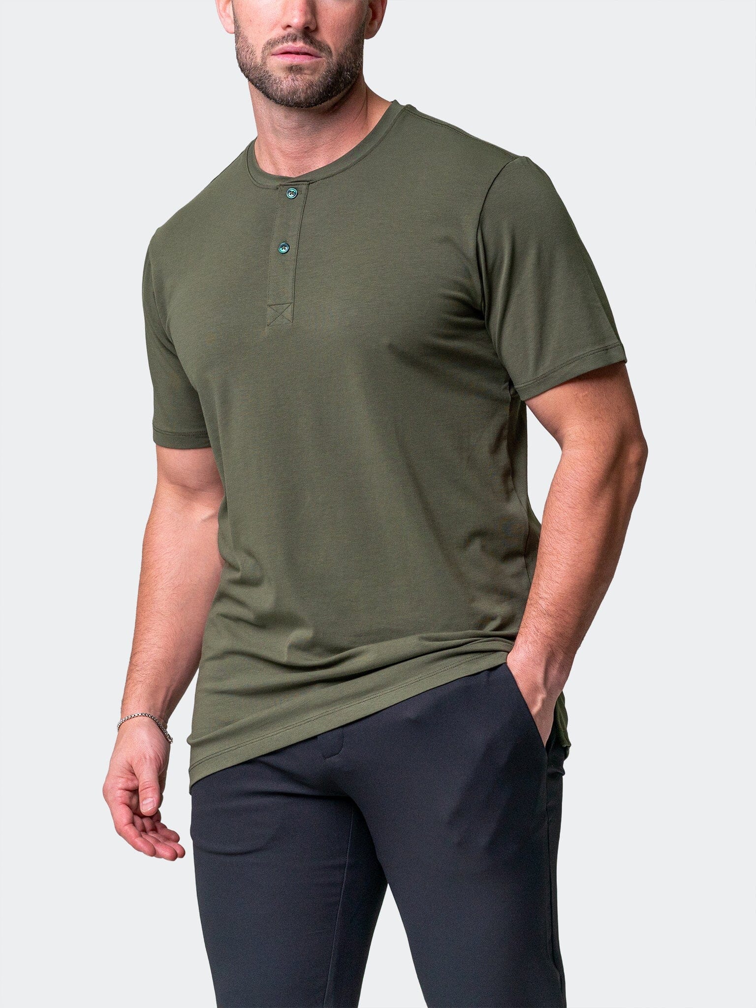 Perm Core Green Henley Shirt