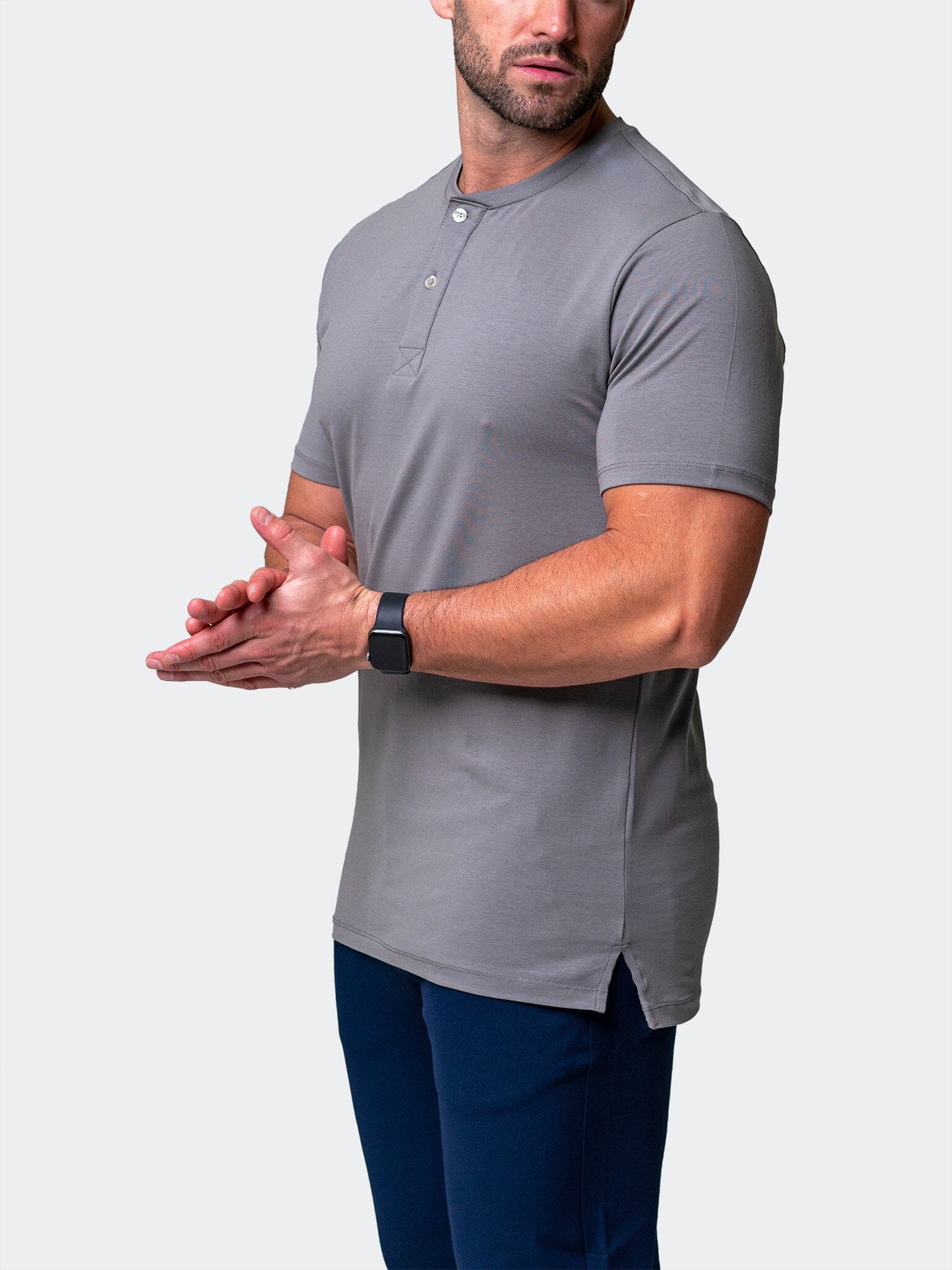 Perm Core Grey Henley Shirt