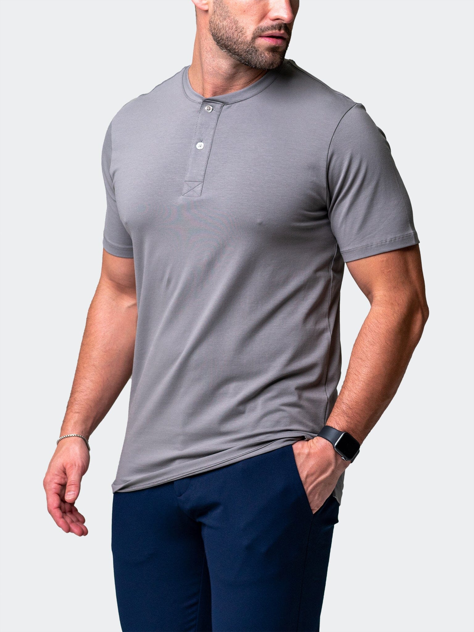 Perm Core Grey Henley Shirt