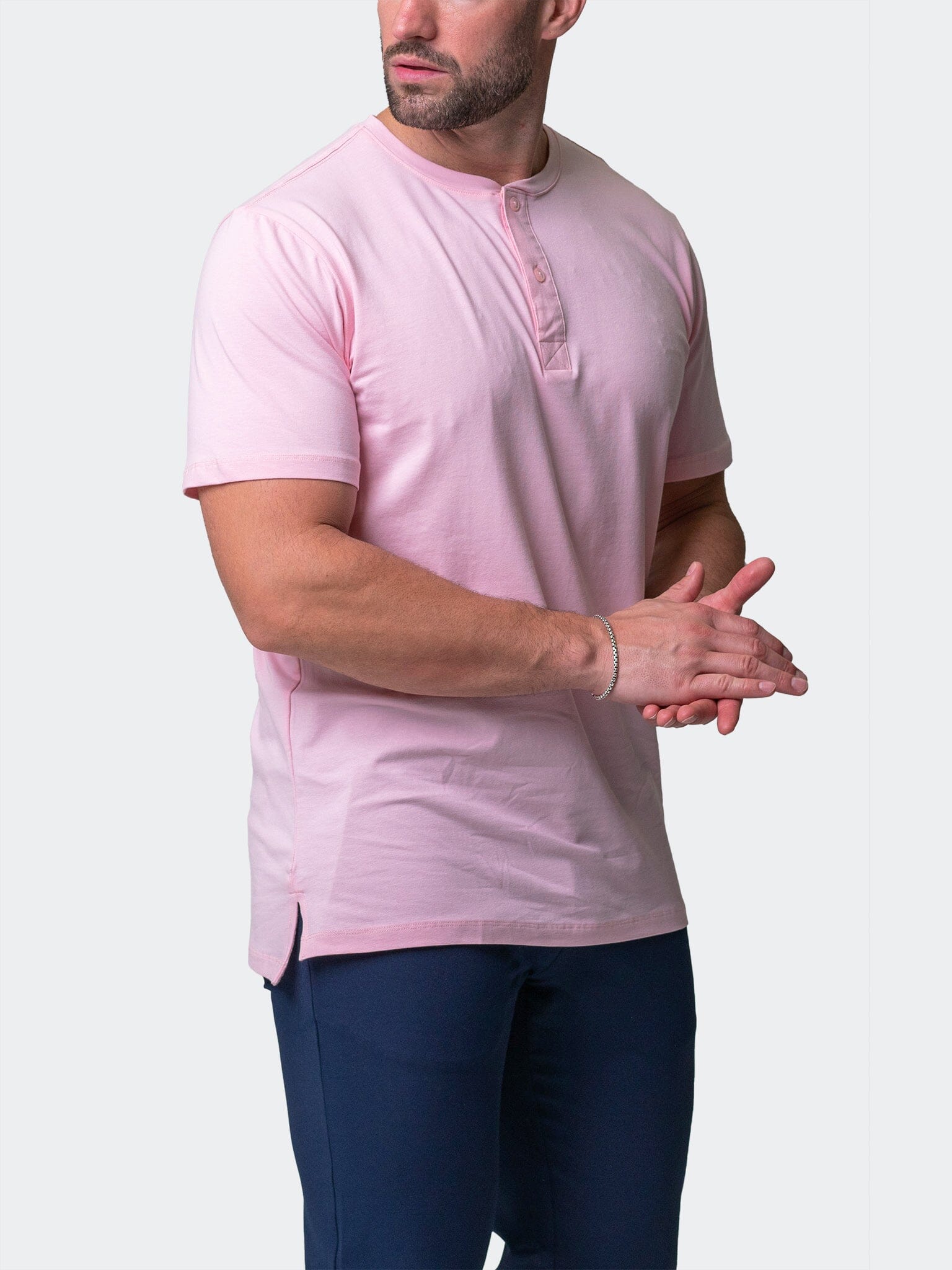 Core Pink Henley Shirt