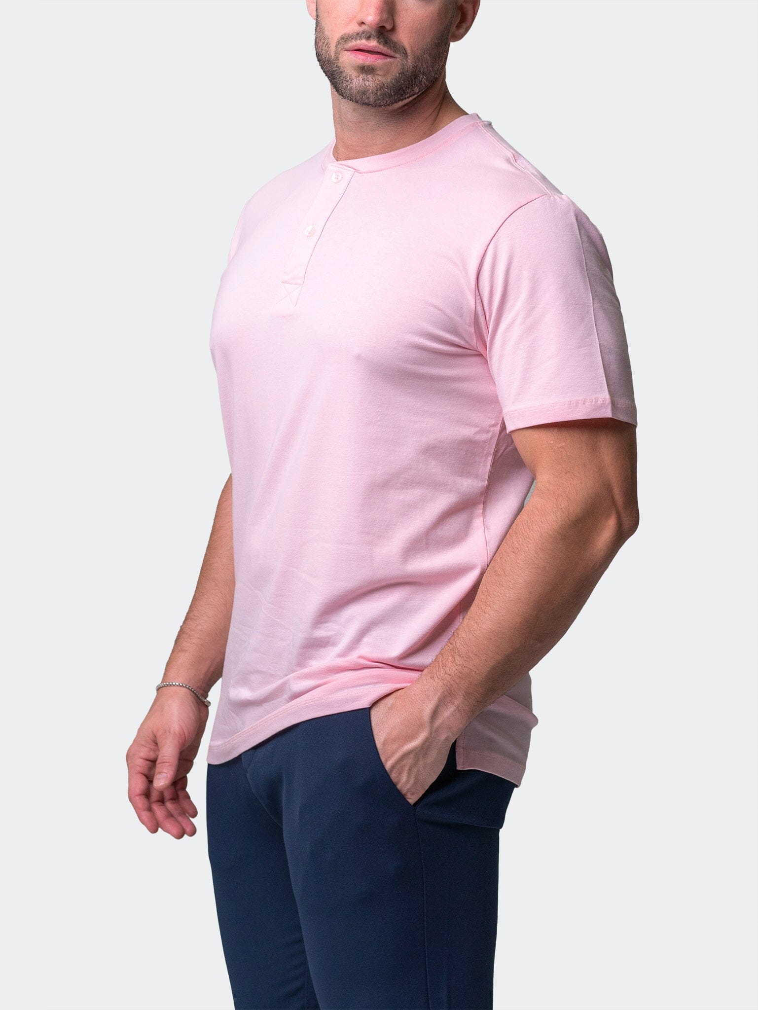 Core Pink Henley Shirt