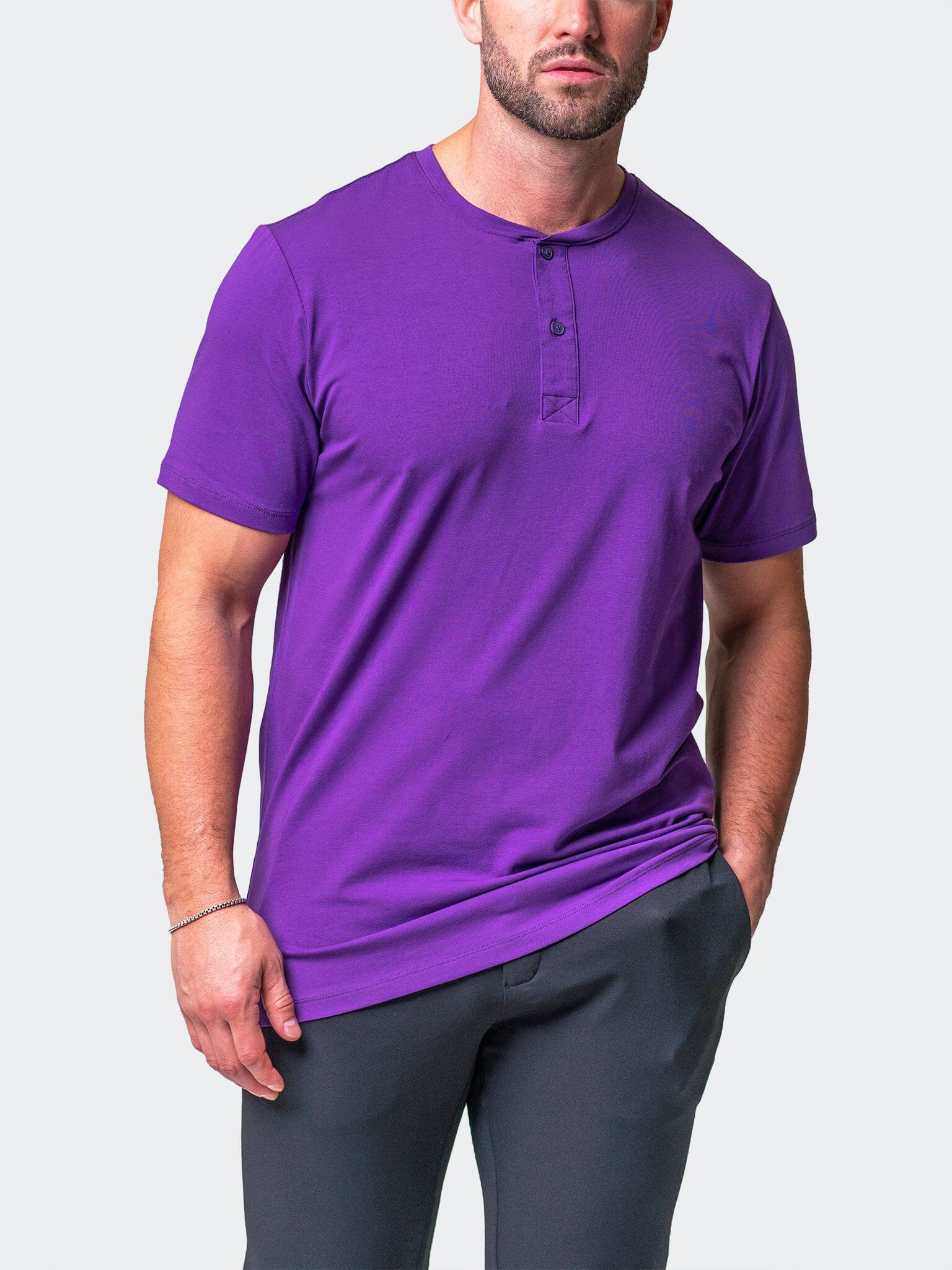 Core Purple Henley Shirt
