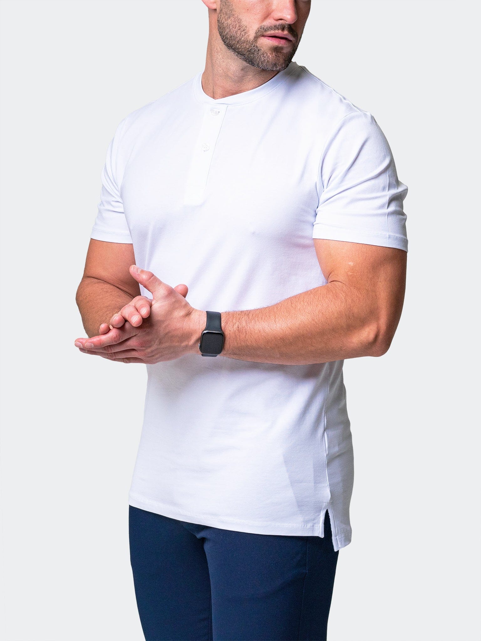 Perm Henley Core White