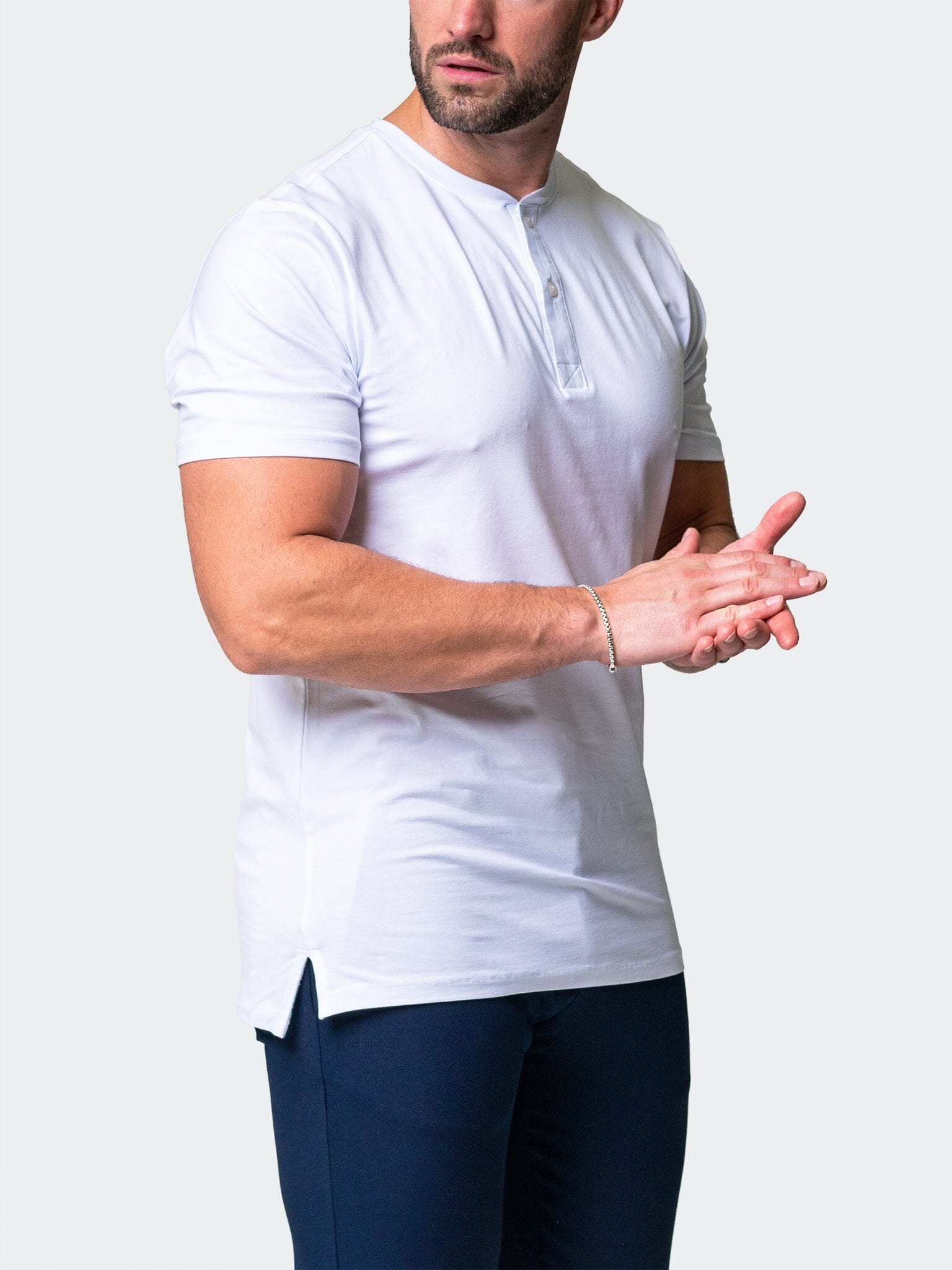 Perm Henley Core White