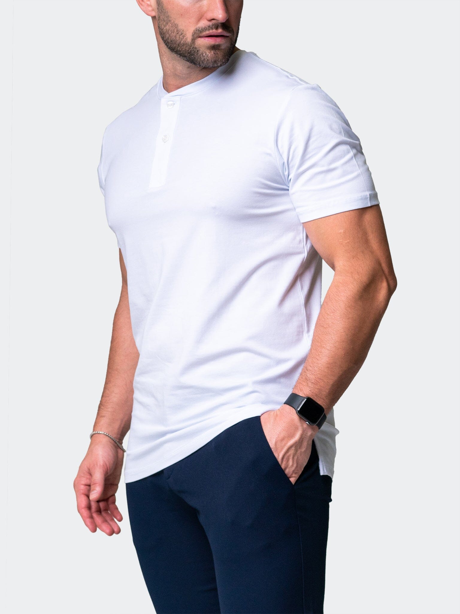Perm Henley Core White
