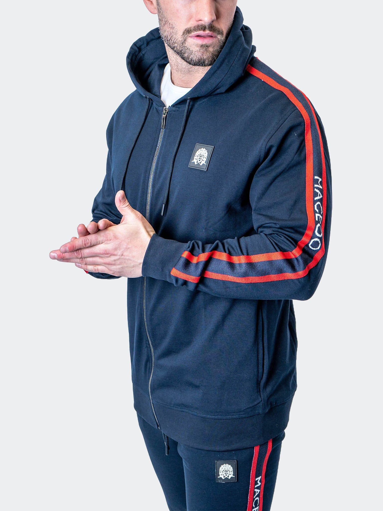 Leo Navy Full-Zip Hoodie