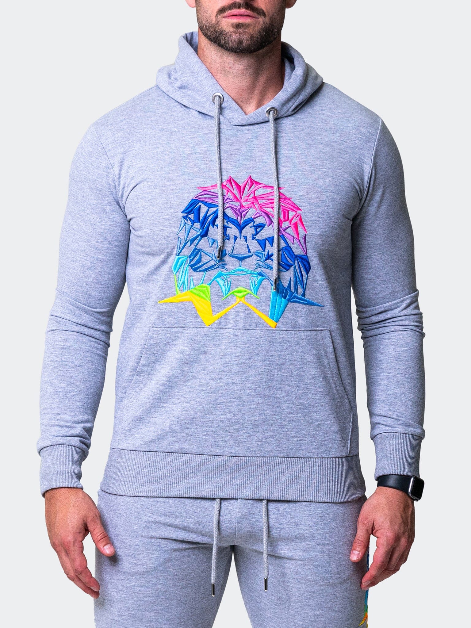 Neon Lion Grey Hoodie