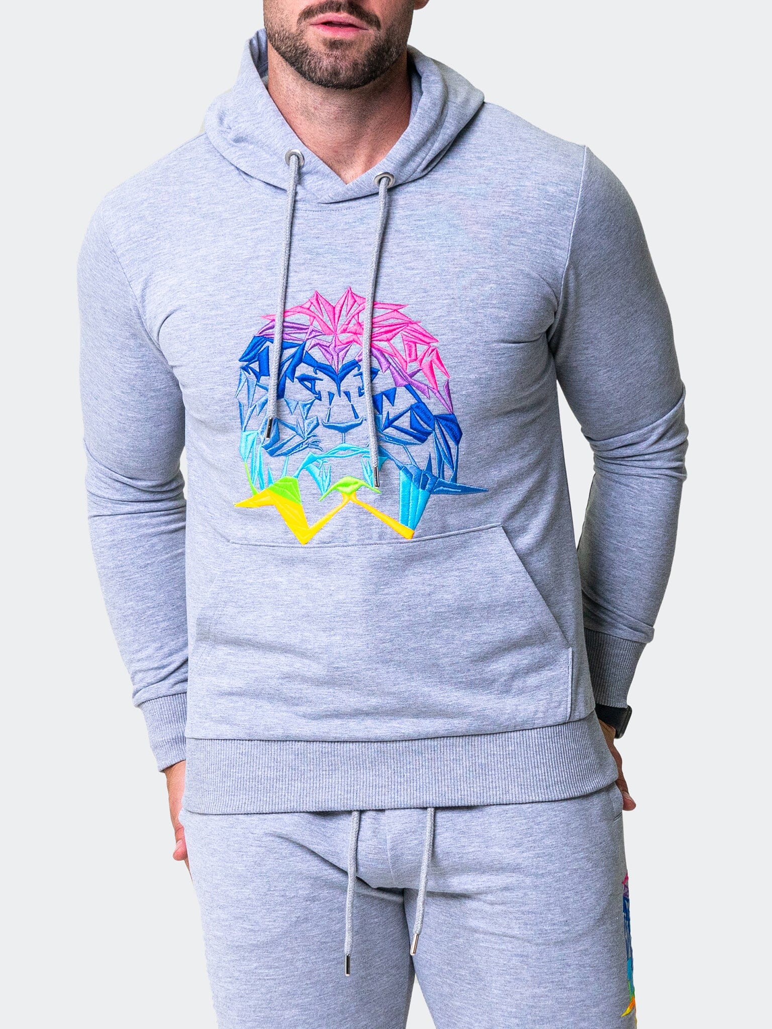 Neon Lion Grey Hoodie