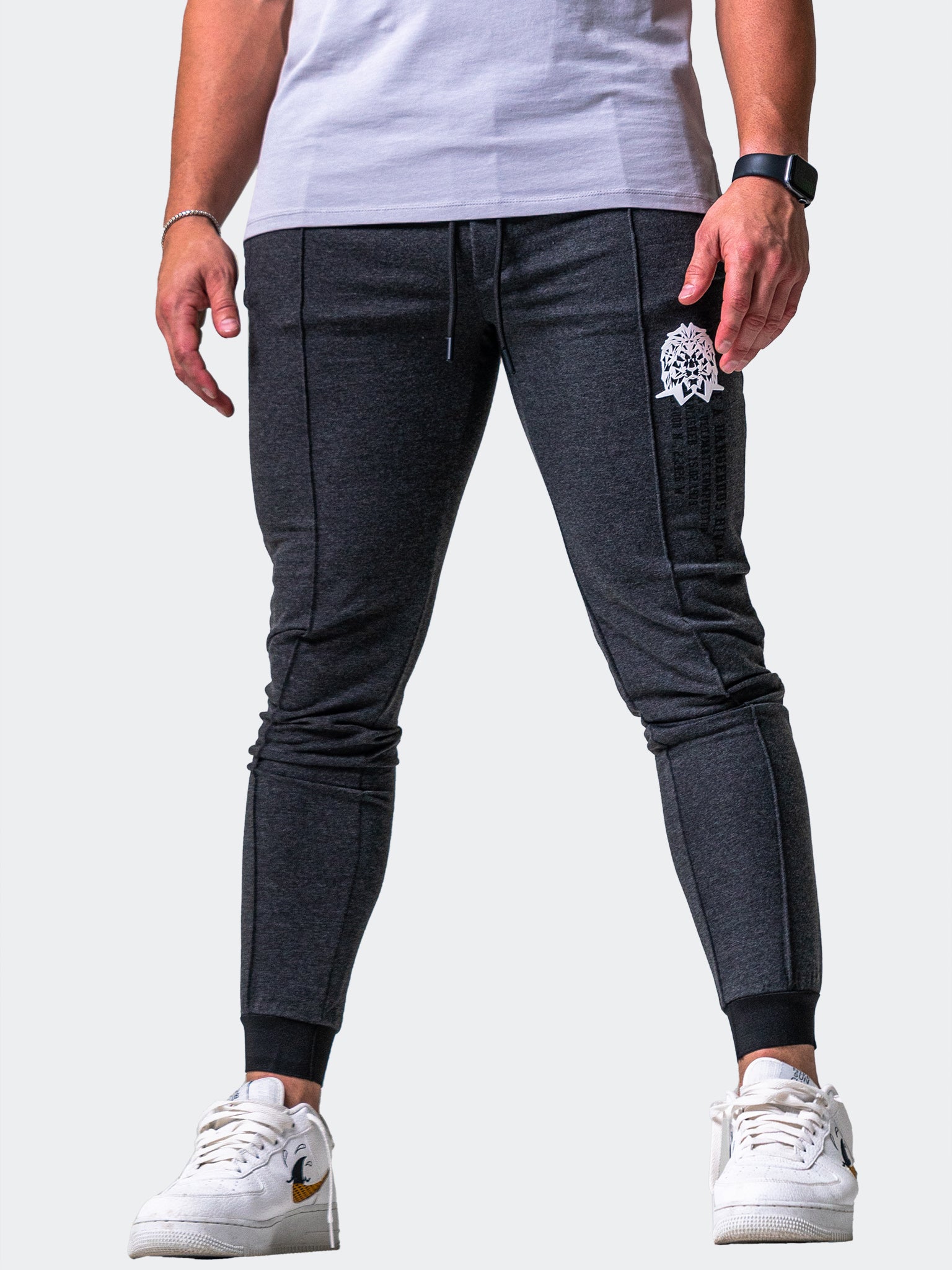 Stamped Grey Jogger Pants