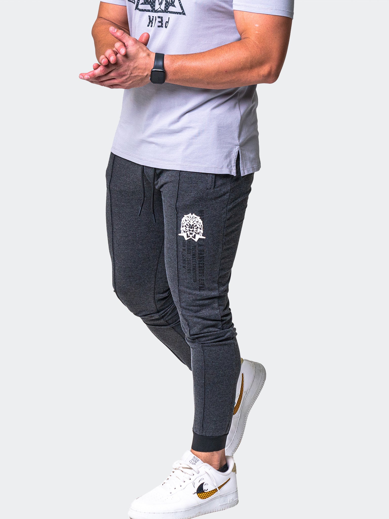 Stamped Grey Jogger Pants