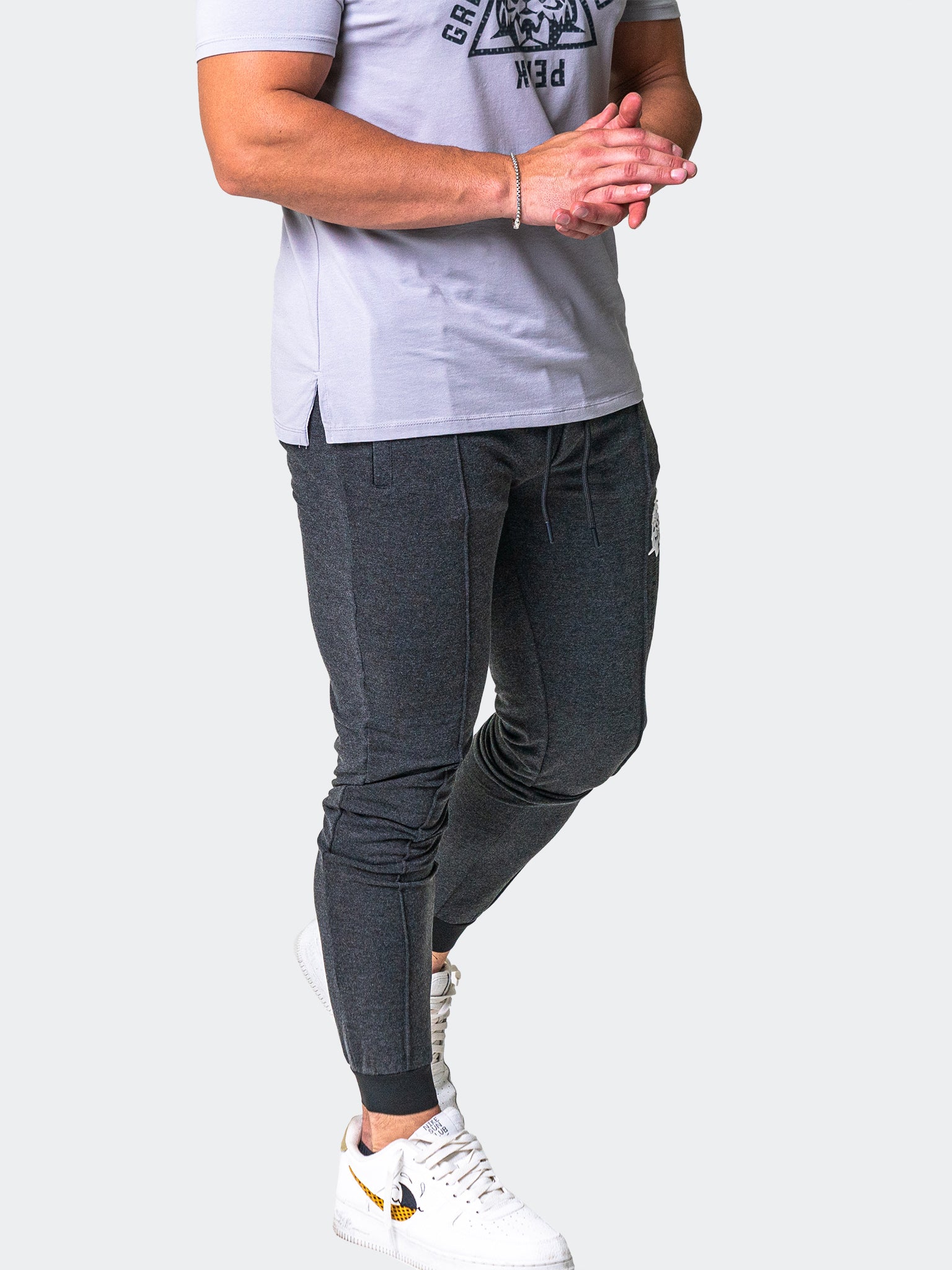 Stamped Grey Jogger Pants