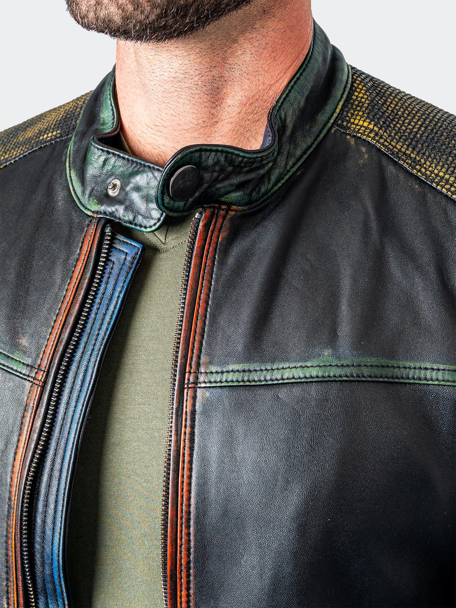 Depth Black Leather Jacket
