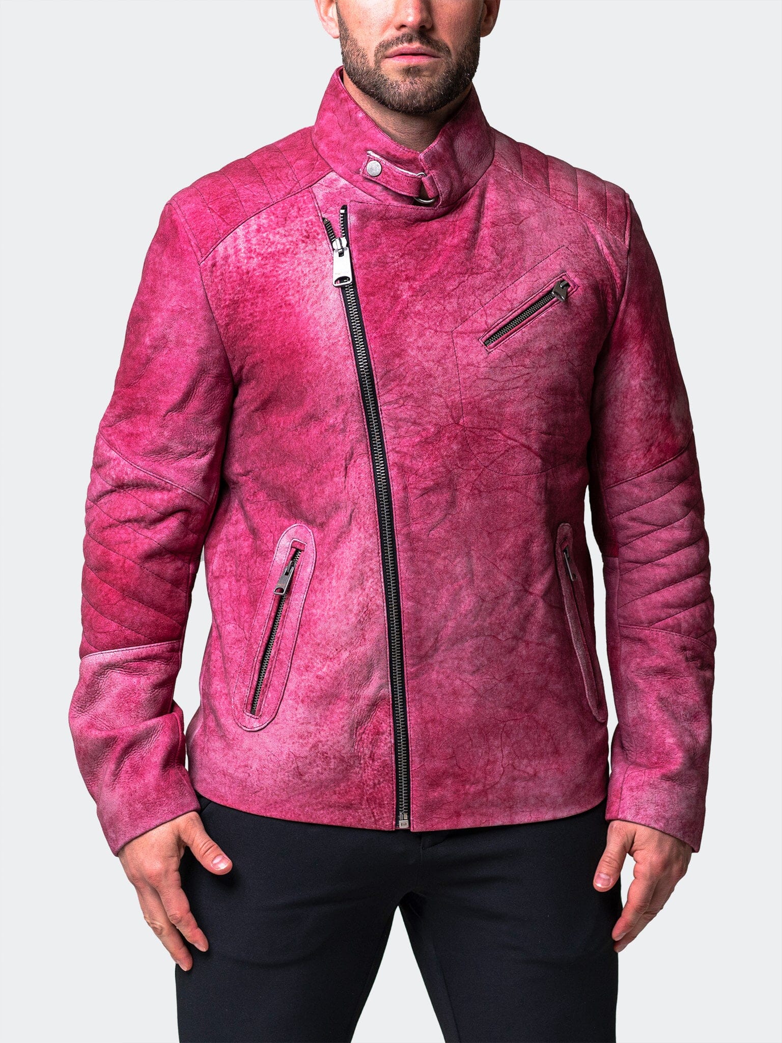 Gene Red Leather Jacket