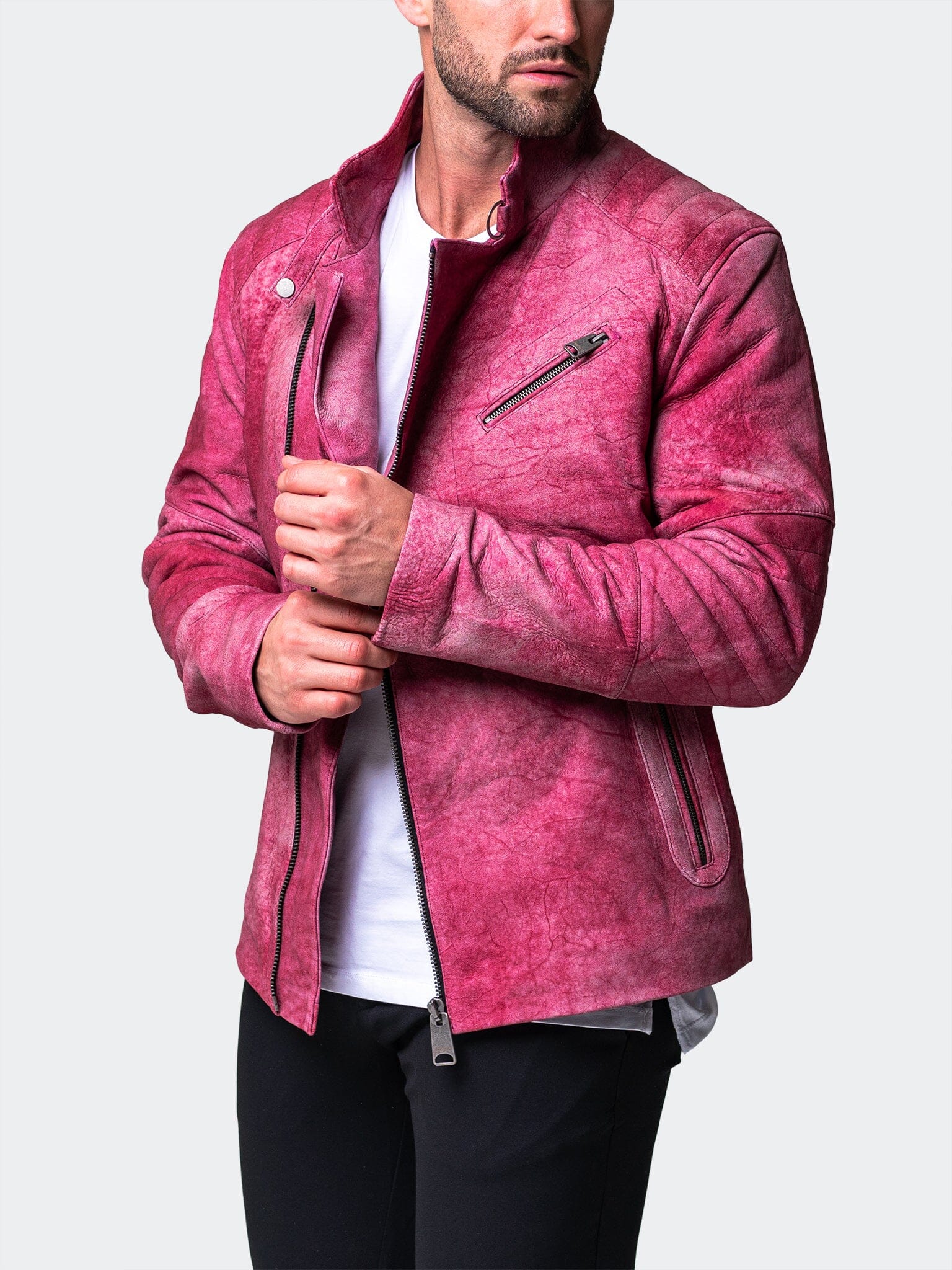 Gene Red Leather Jacket