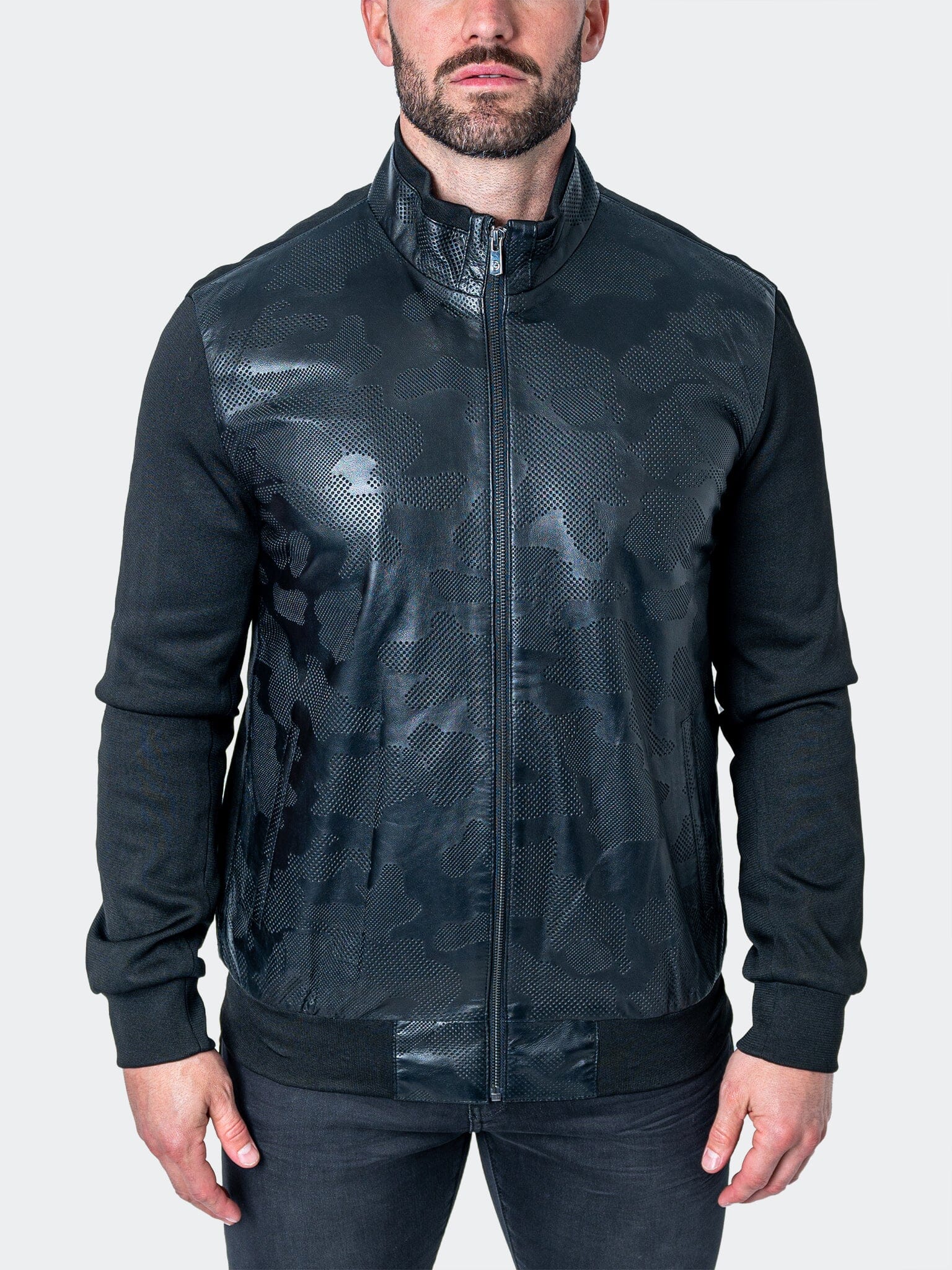 Map Black Leather Jacket
