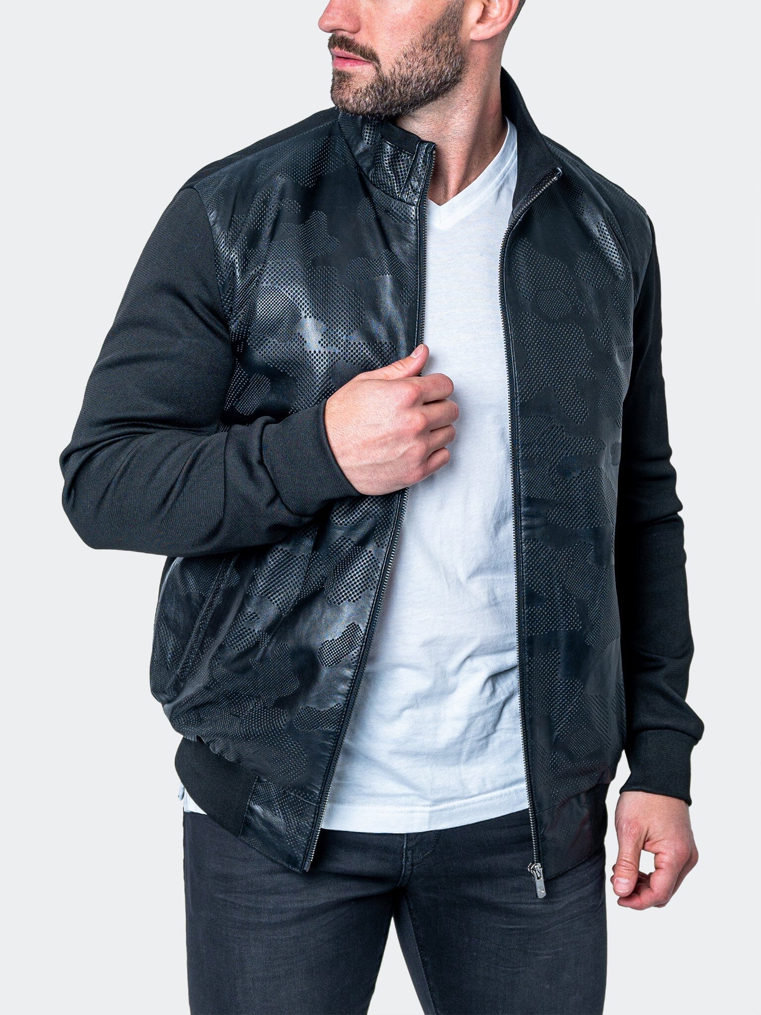 Map Black Leather Jacket