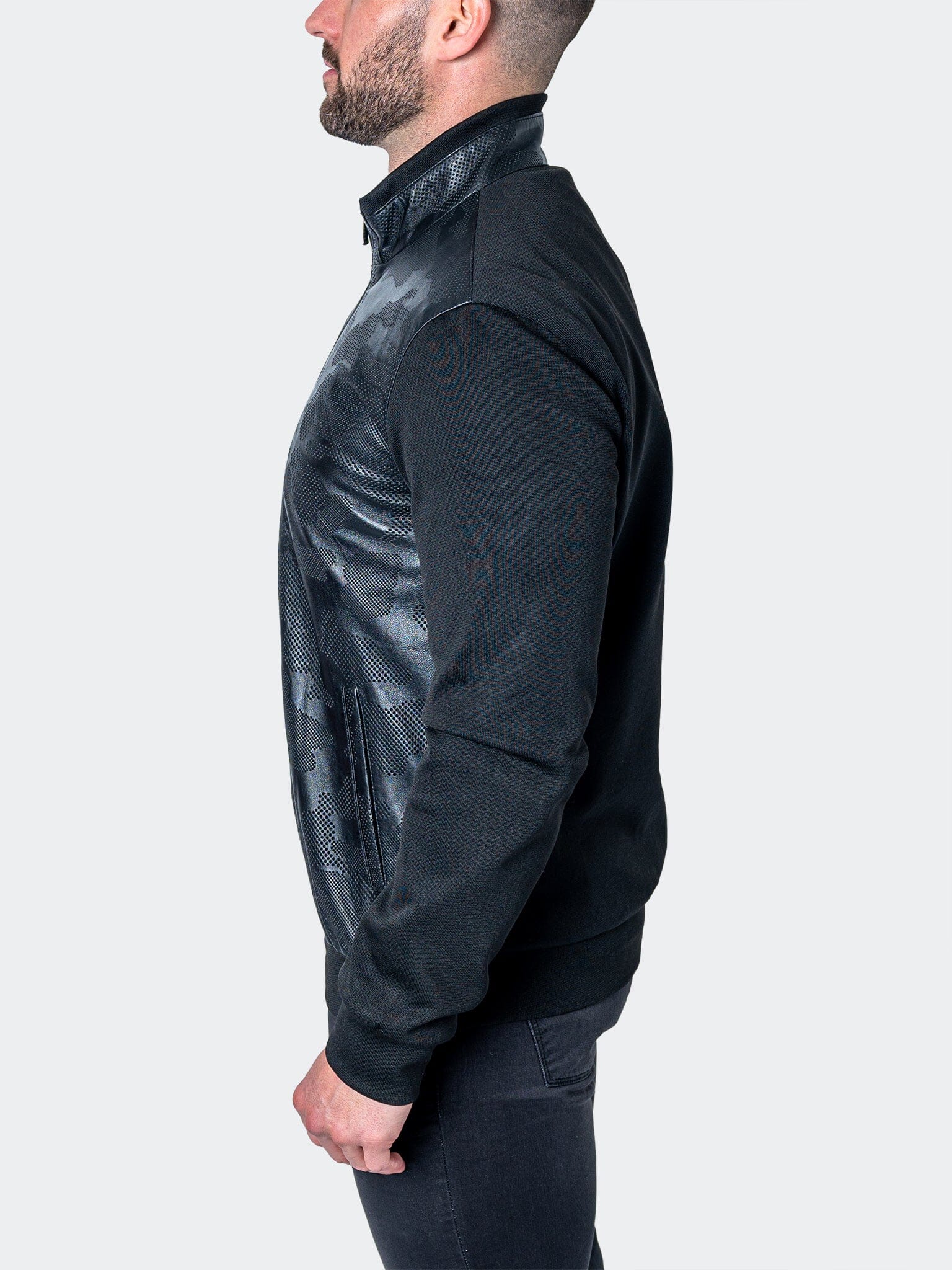 Map Black Leather Jacket