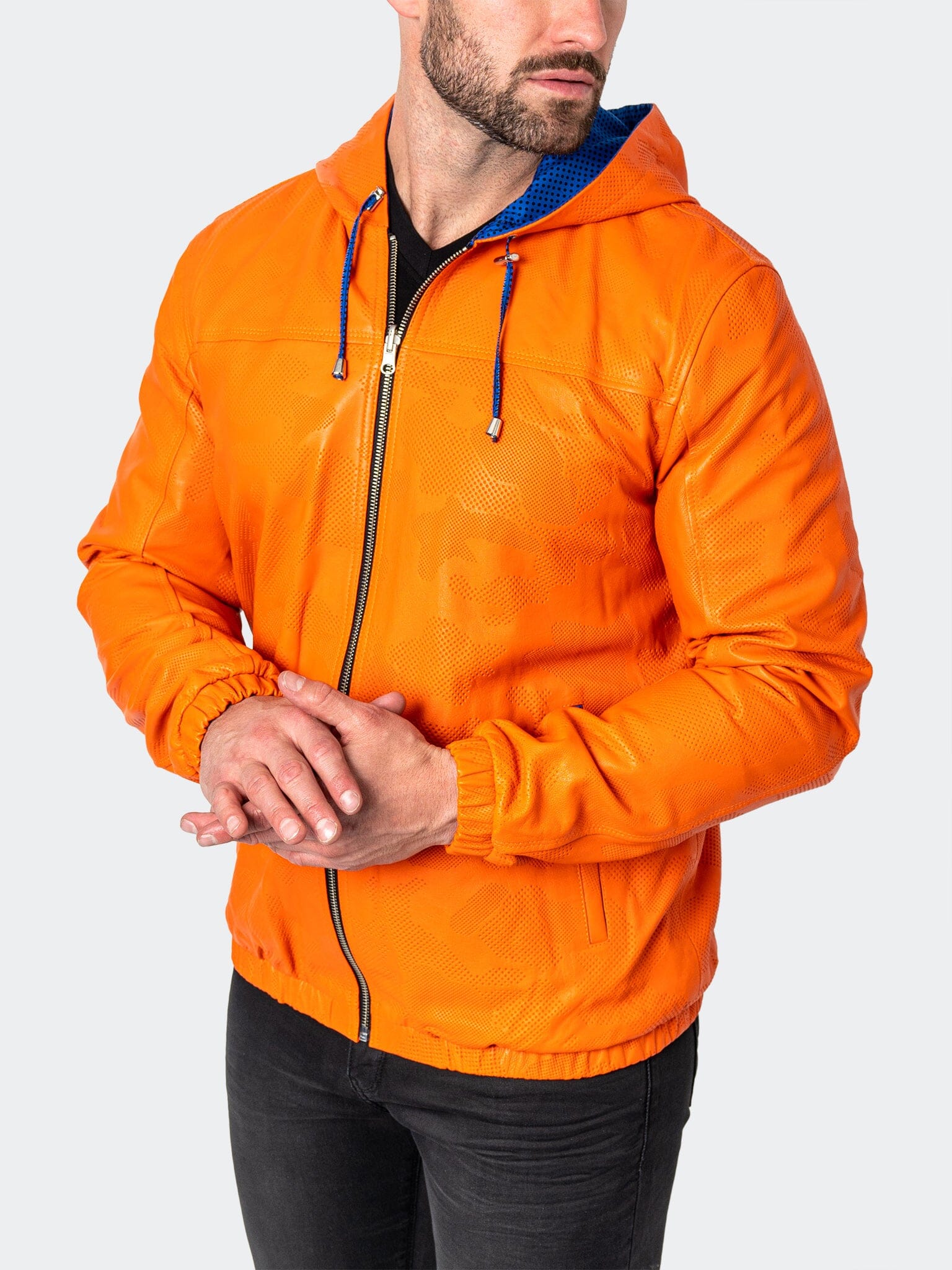 Sky Orange Hooded Jacket