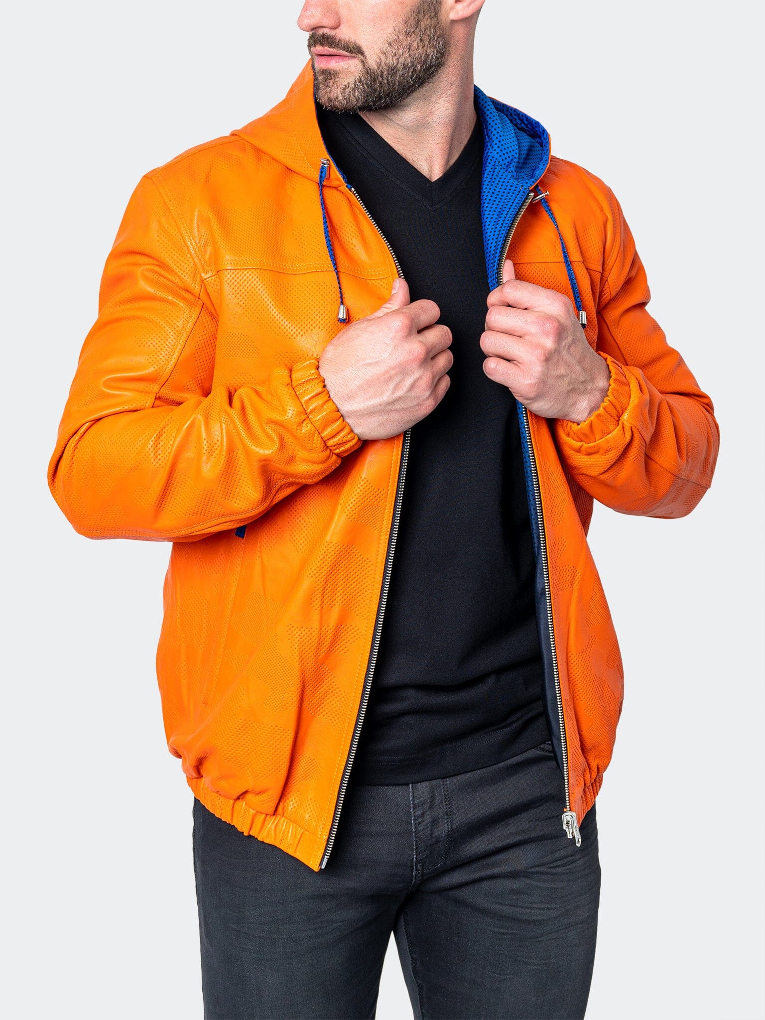Sky Orange Hooded Jacket