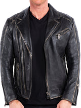 Leather Biker Brown View-1
