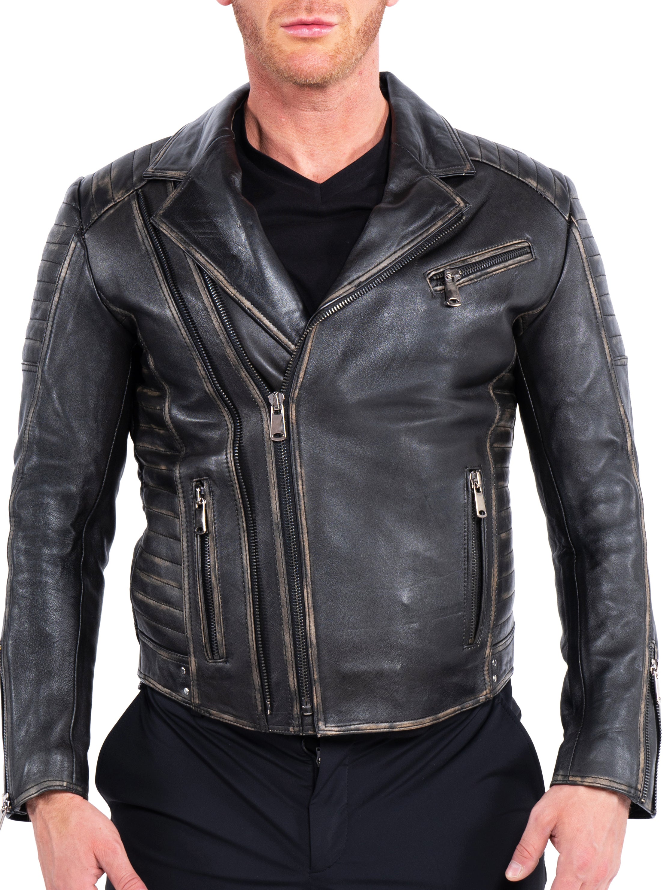 Leather Biker Brown
