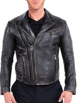 Leather Biker Brown View-2