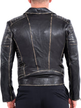 Leather Biker Brown View-3