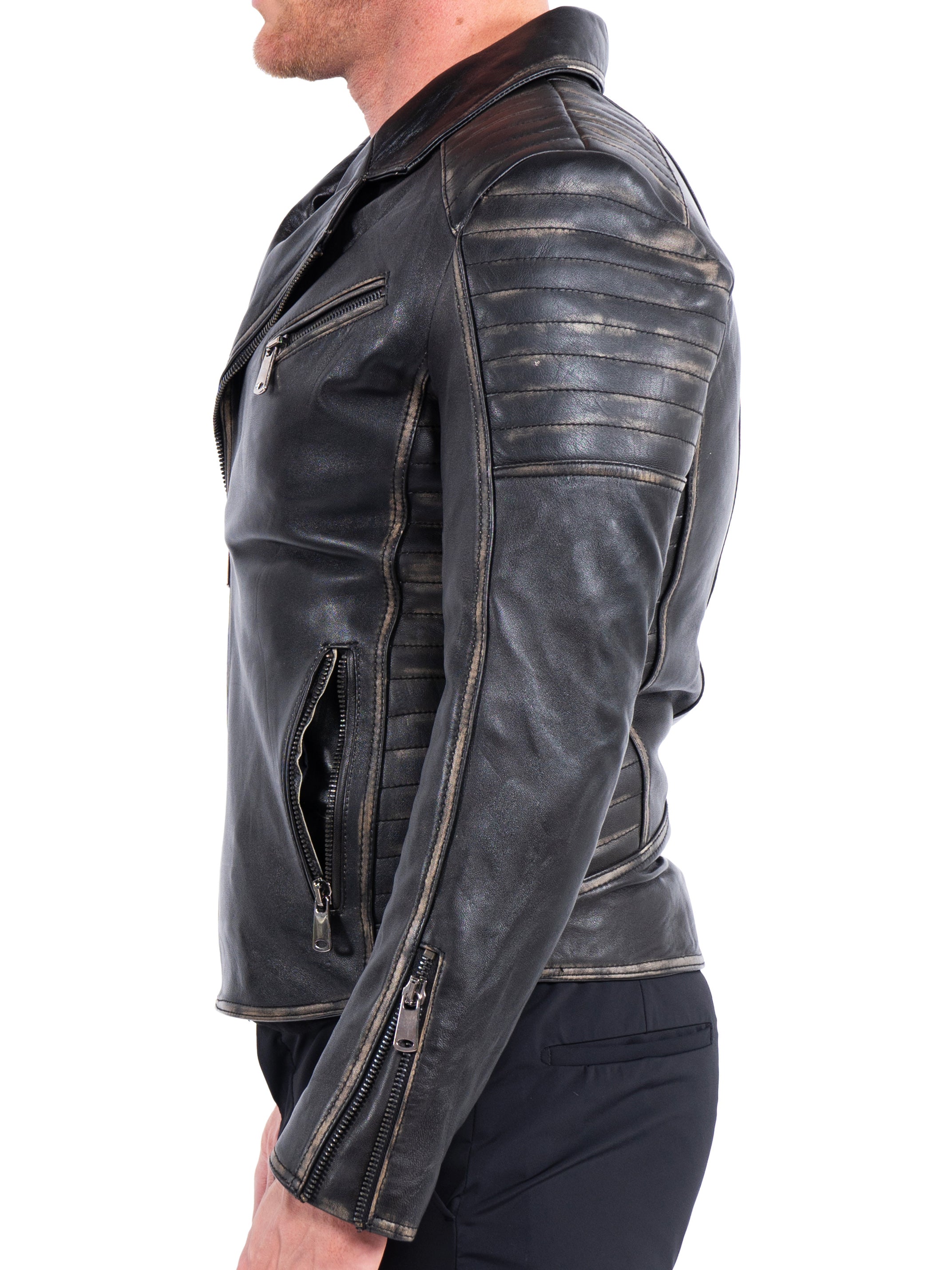 Leather Biker Brown