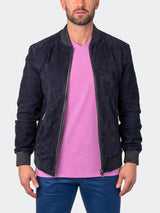 Leather Bomber Blue View-1