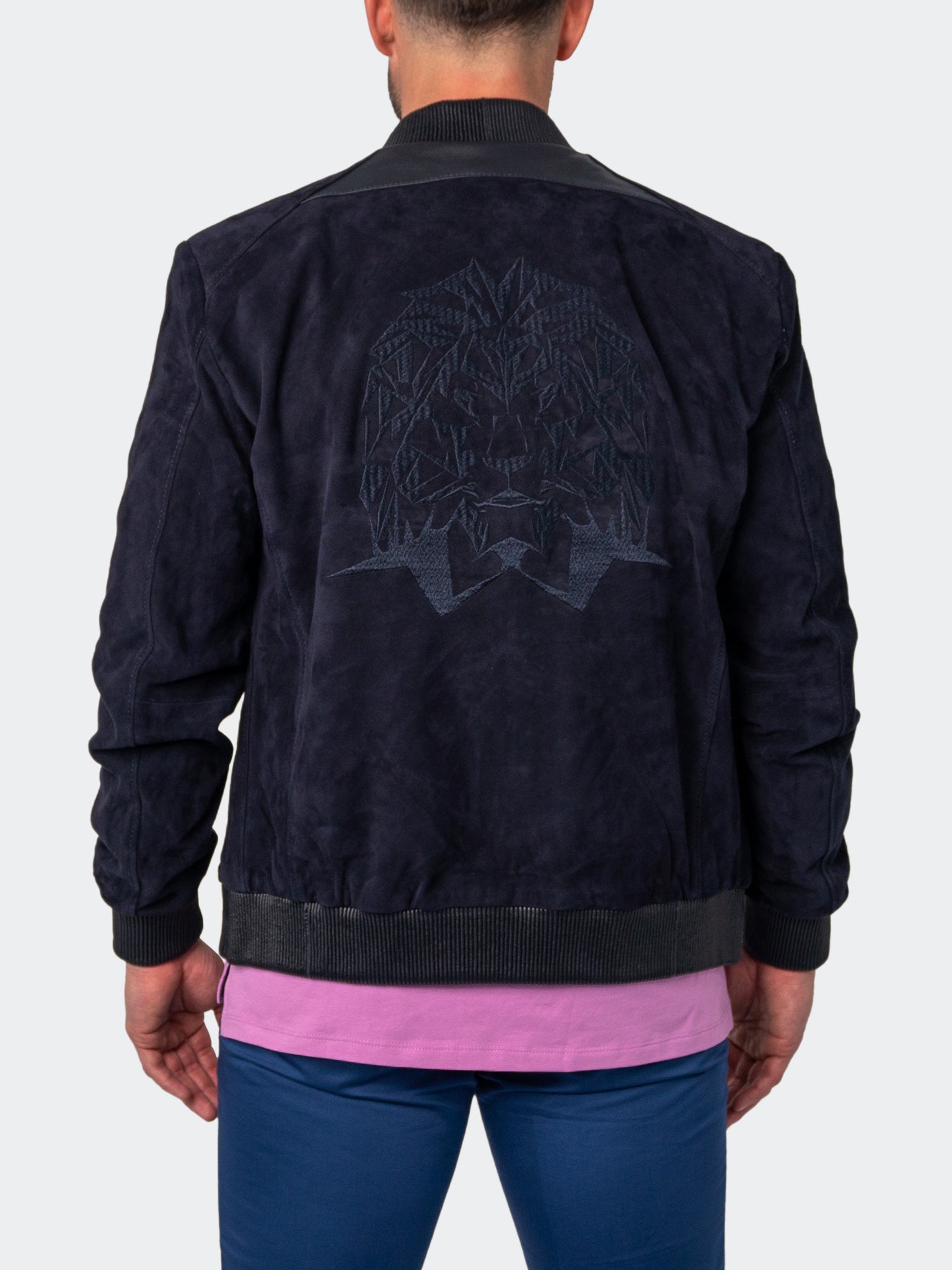 Leather Bomber Blue