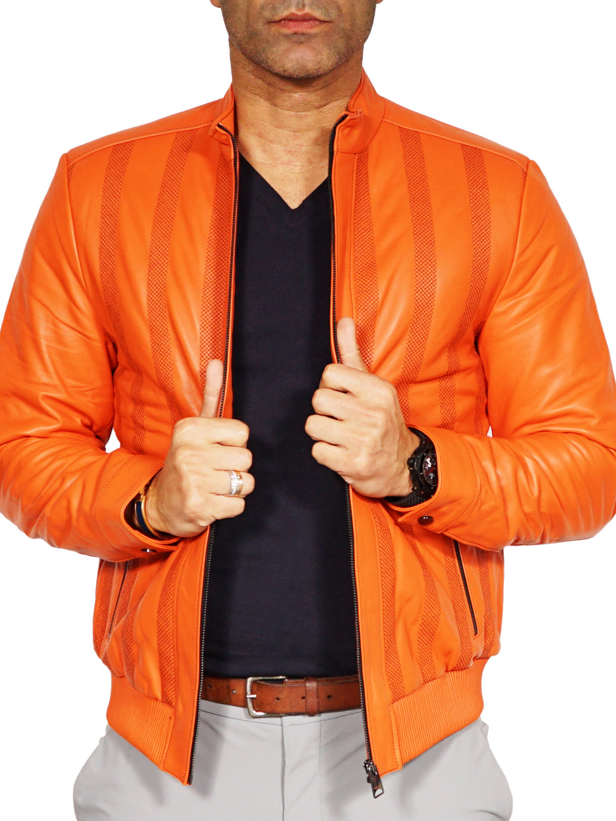 Leather Columns Orange