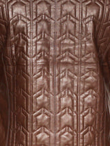 Leather Geo Brown View-2