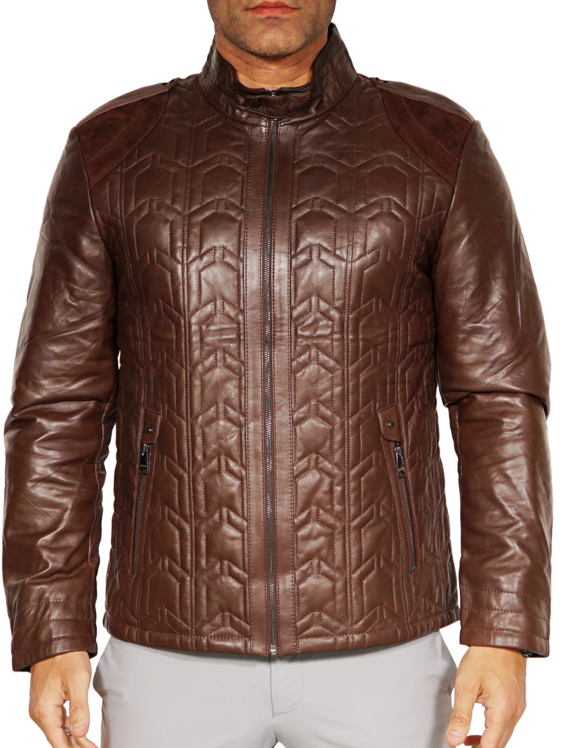 Leather Geo Brown