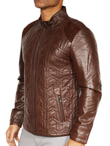 Leather Geo Brown View-5
