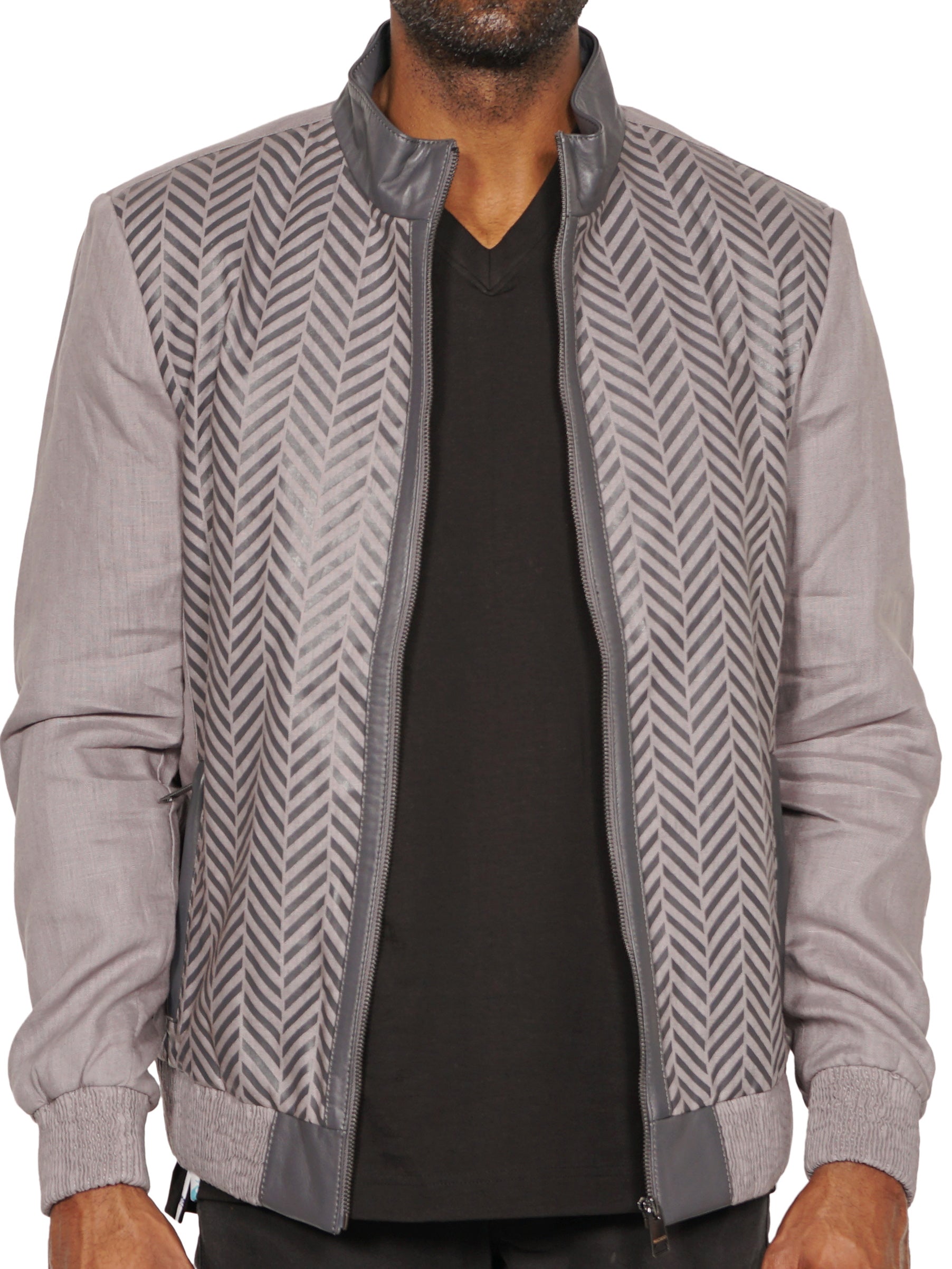 Leather Herringbone Blue