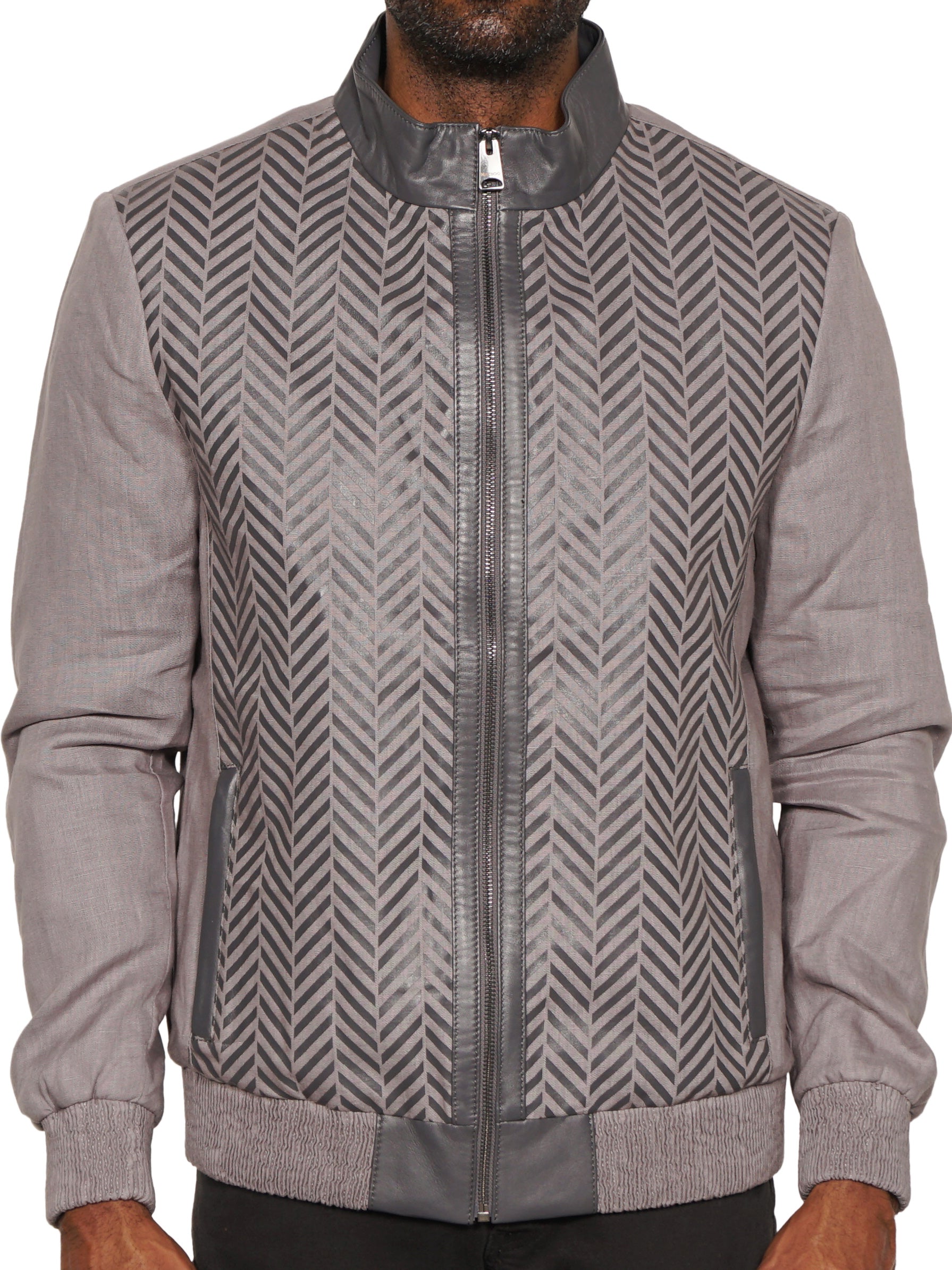 Leather Herringbone Blue