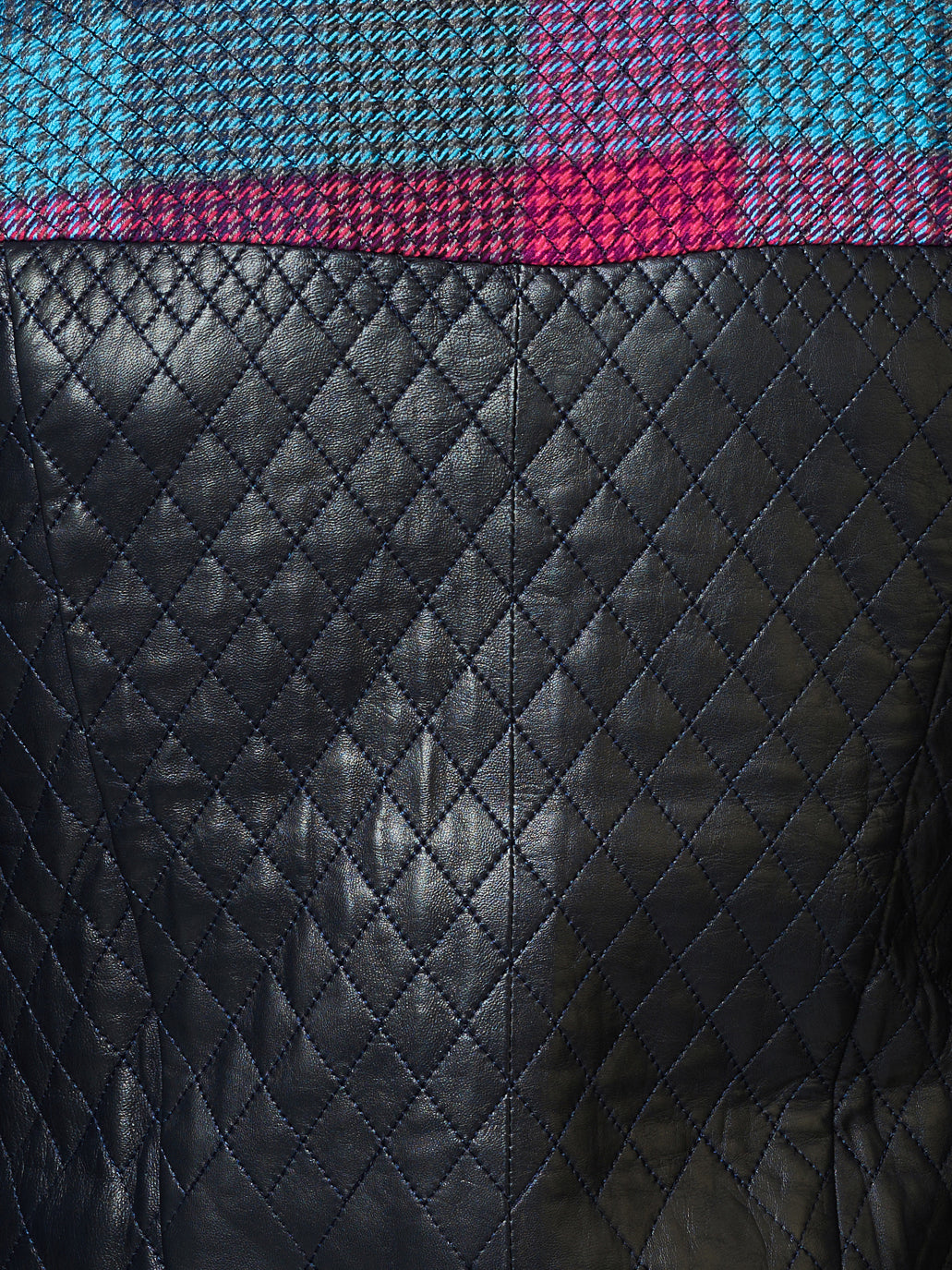Perm Leather Losange Navy