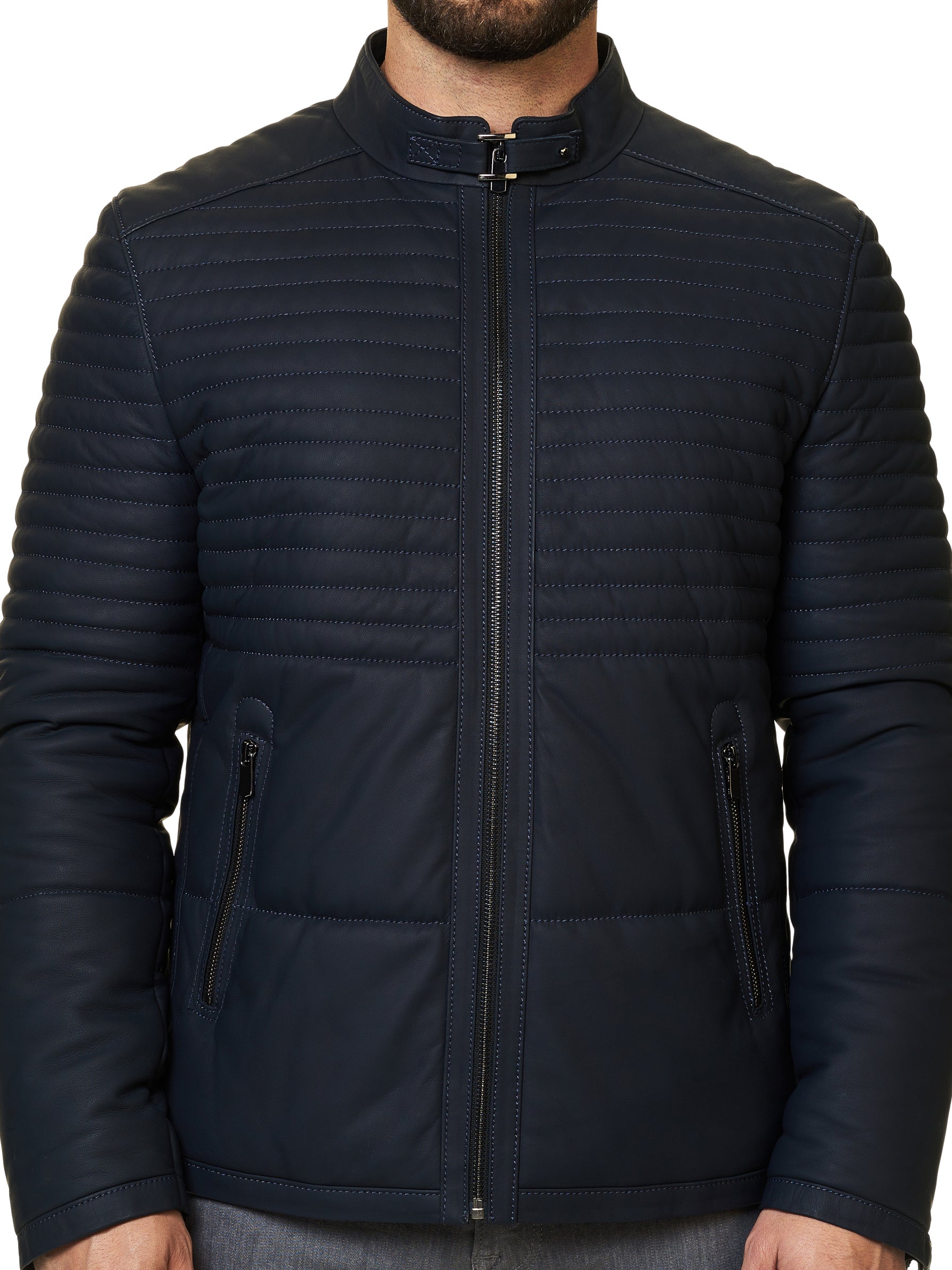 Leather Matt Navy