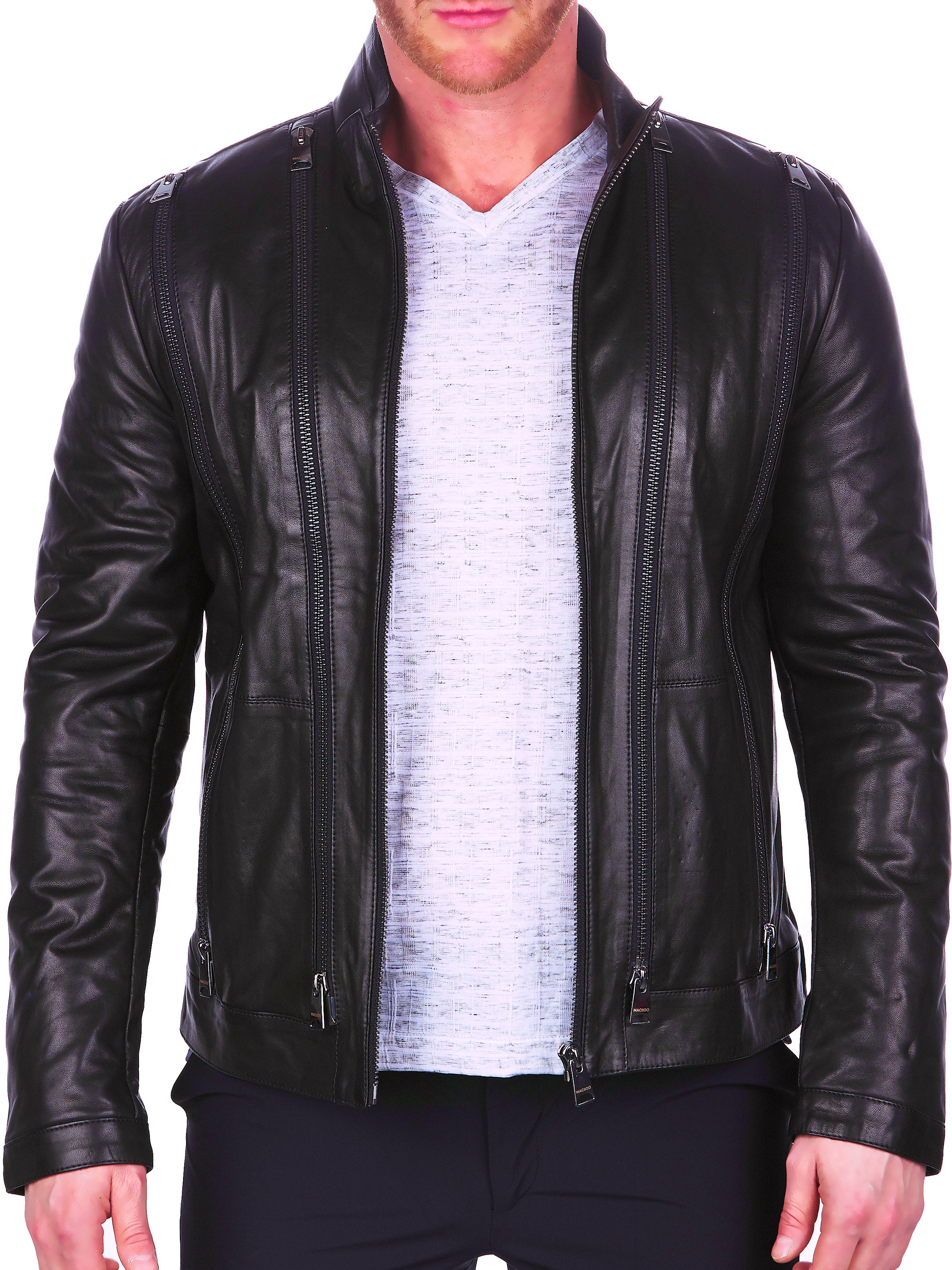 Leather MultiZip Black