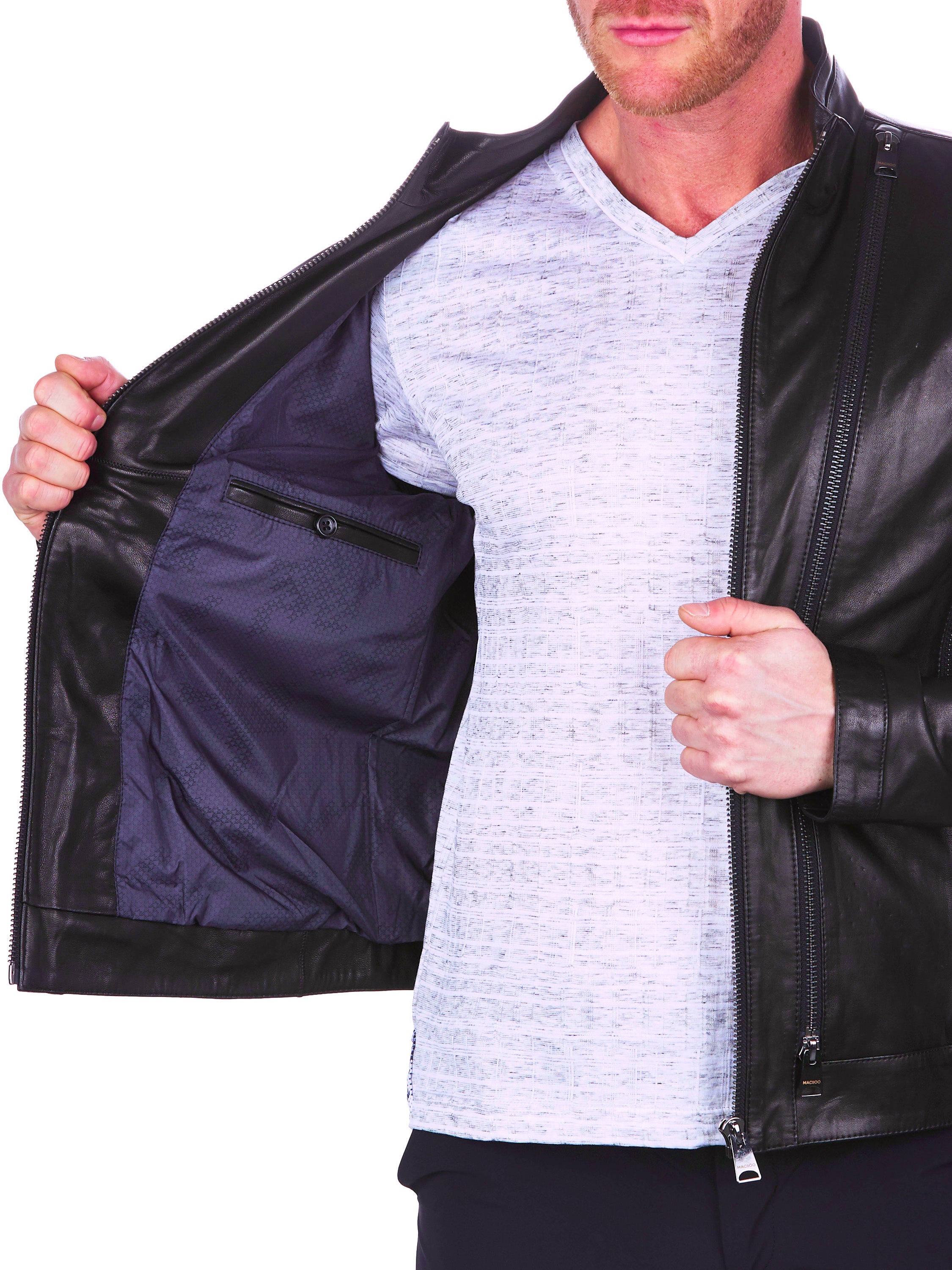 Leather MultiZip Black