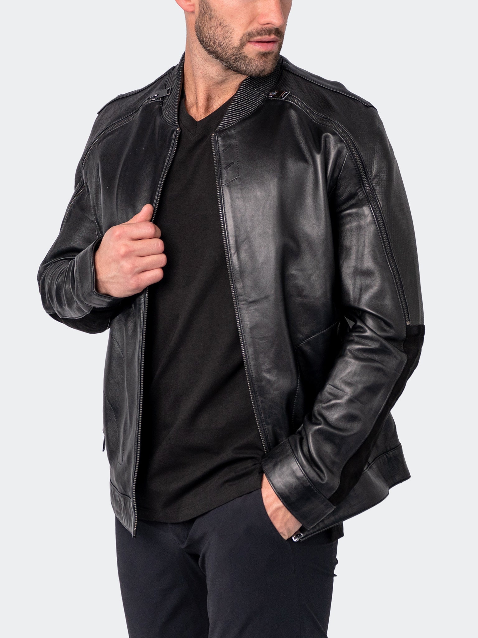 Leather Multi Black
