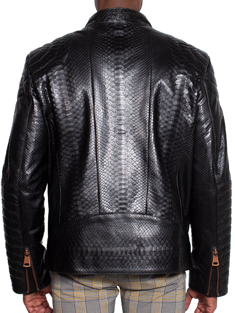 Leather PythonBiker Black